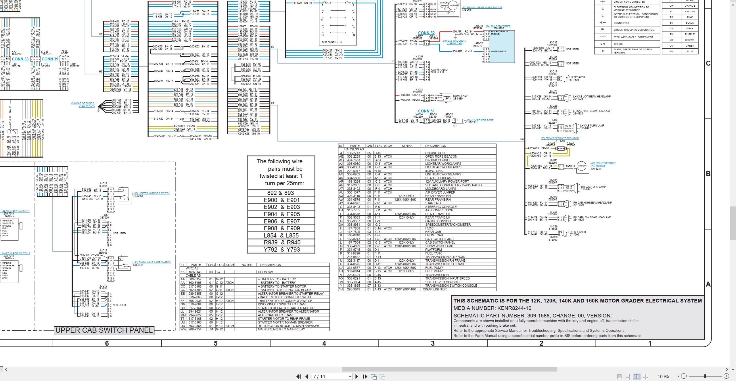 CAT Motor Grader 120K Air System Electrical Hydraulic Schematic (1)