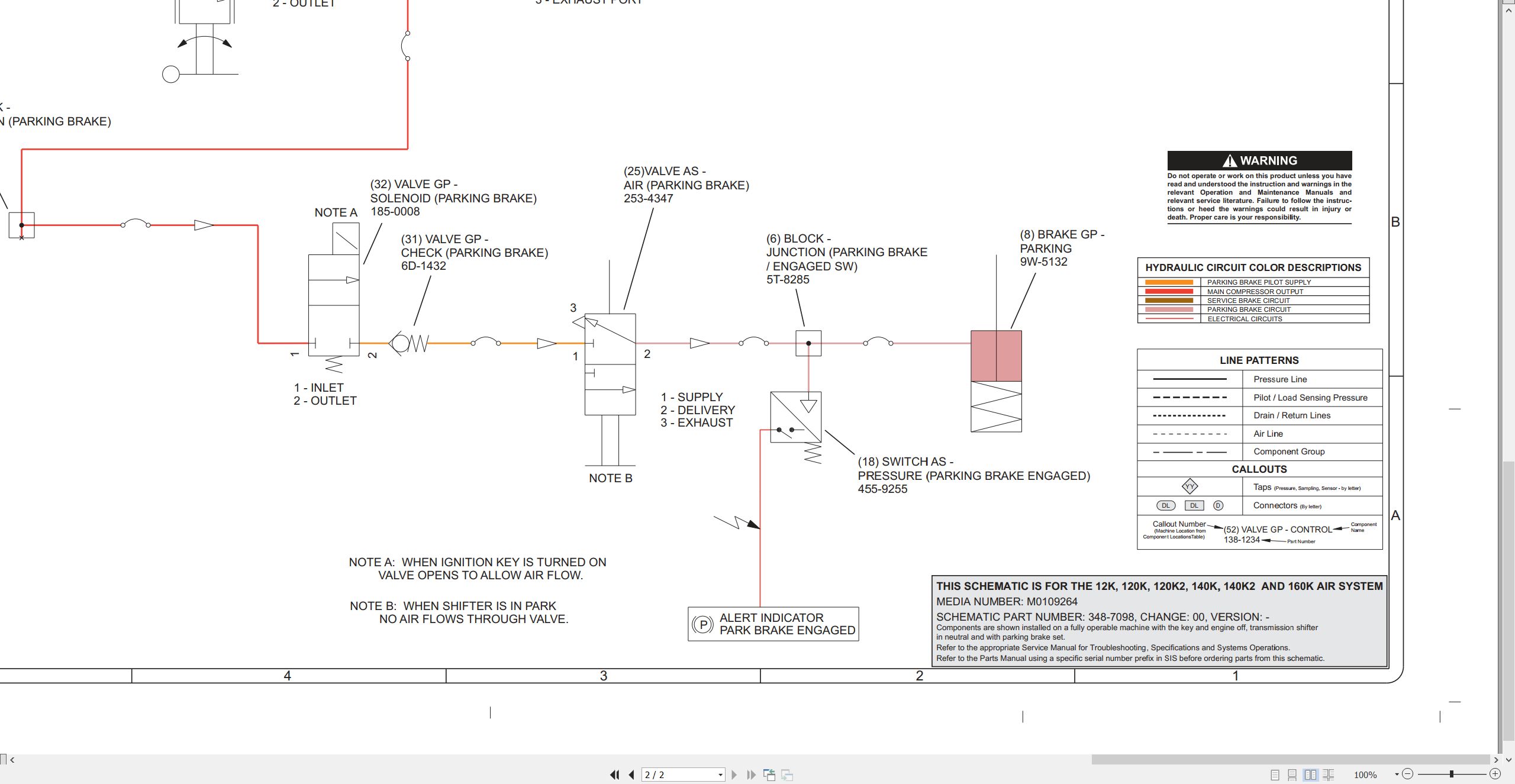 CAT Motor Grader 120K2 Air System Electrical Schematic (3)
