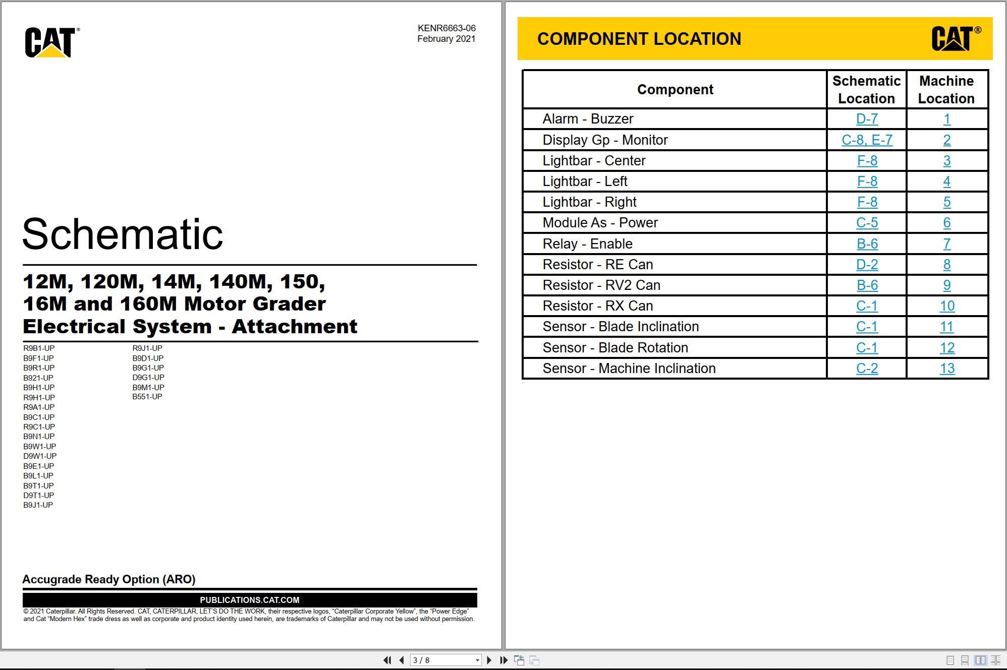CAT Motor Grader 120M Electrical Hydraulic Schematic (1)