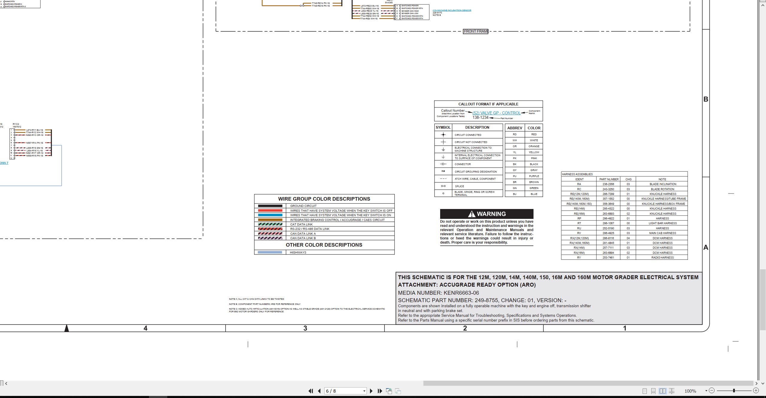 CAT Motor Grader 120M Electrical Hydraulic Schematic (2)