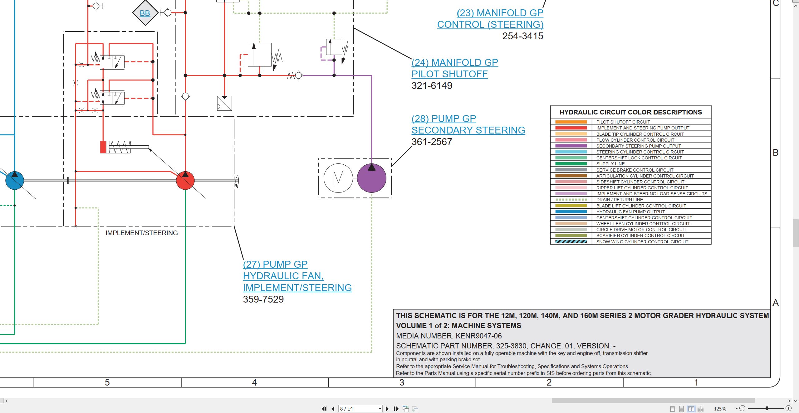 CAT Motor Grader 120M Electrical Hydraulic Schematic (3)
