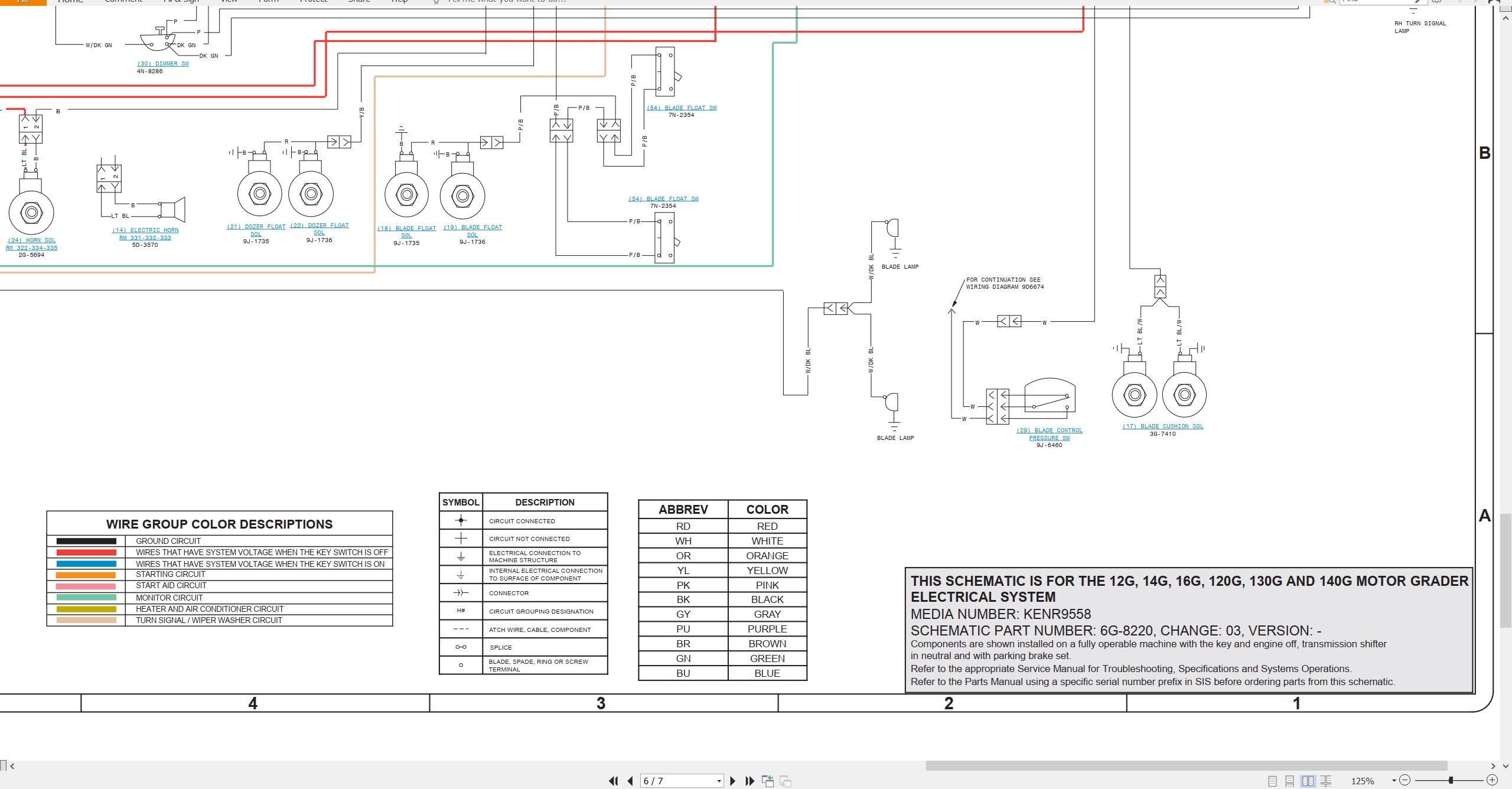 CAT Motor Grader 12G to 140G Electrical Schematic KENR9558 00 2015 (2)