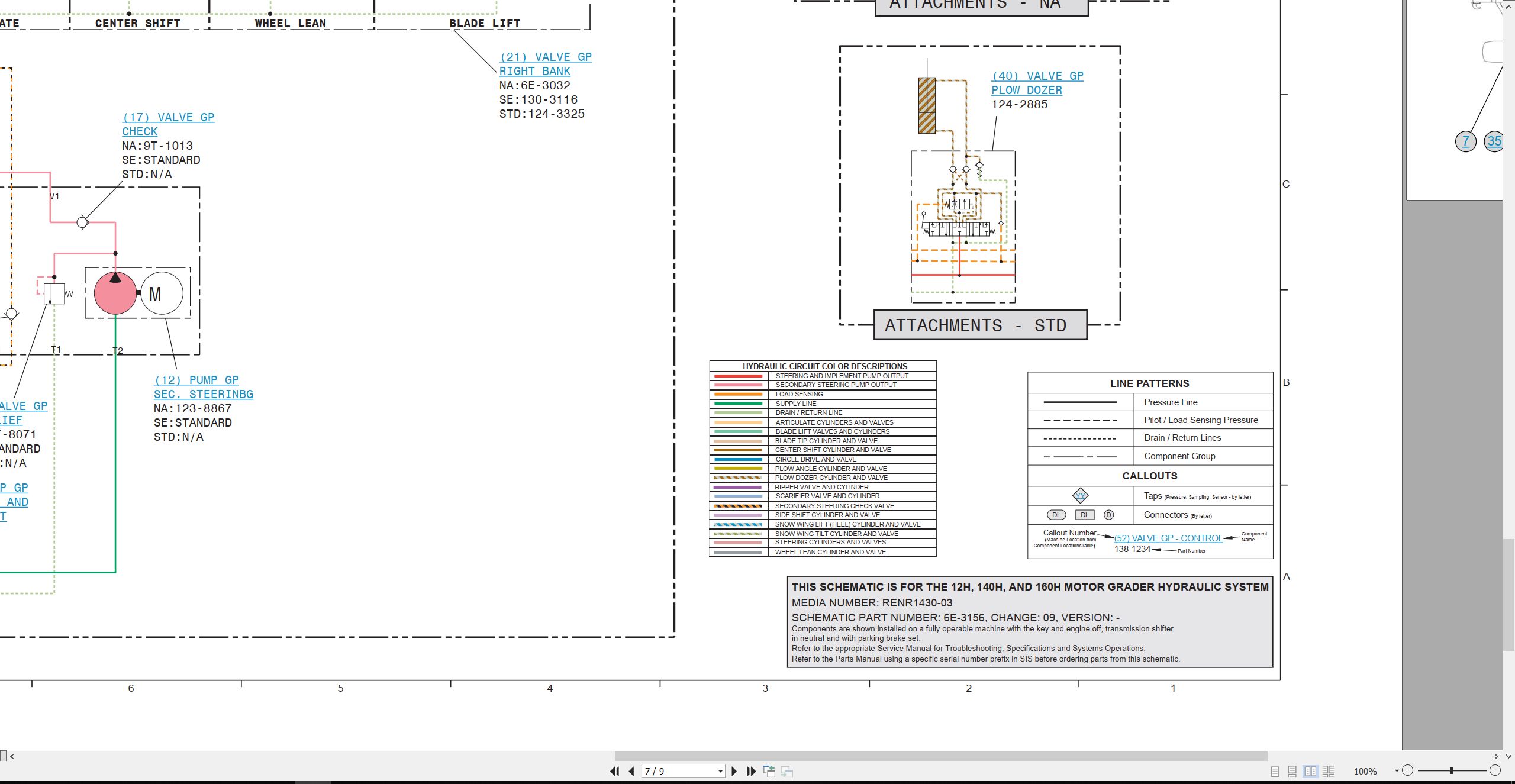 CAT Motor Grader 12H Electrical Hydraulic Schematic (3)