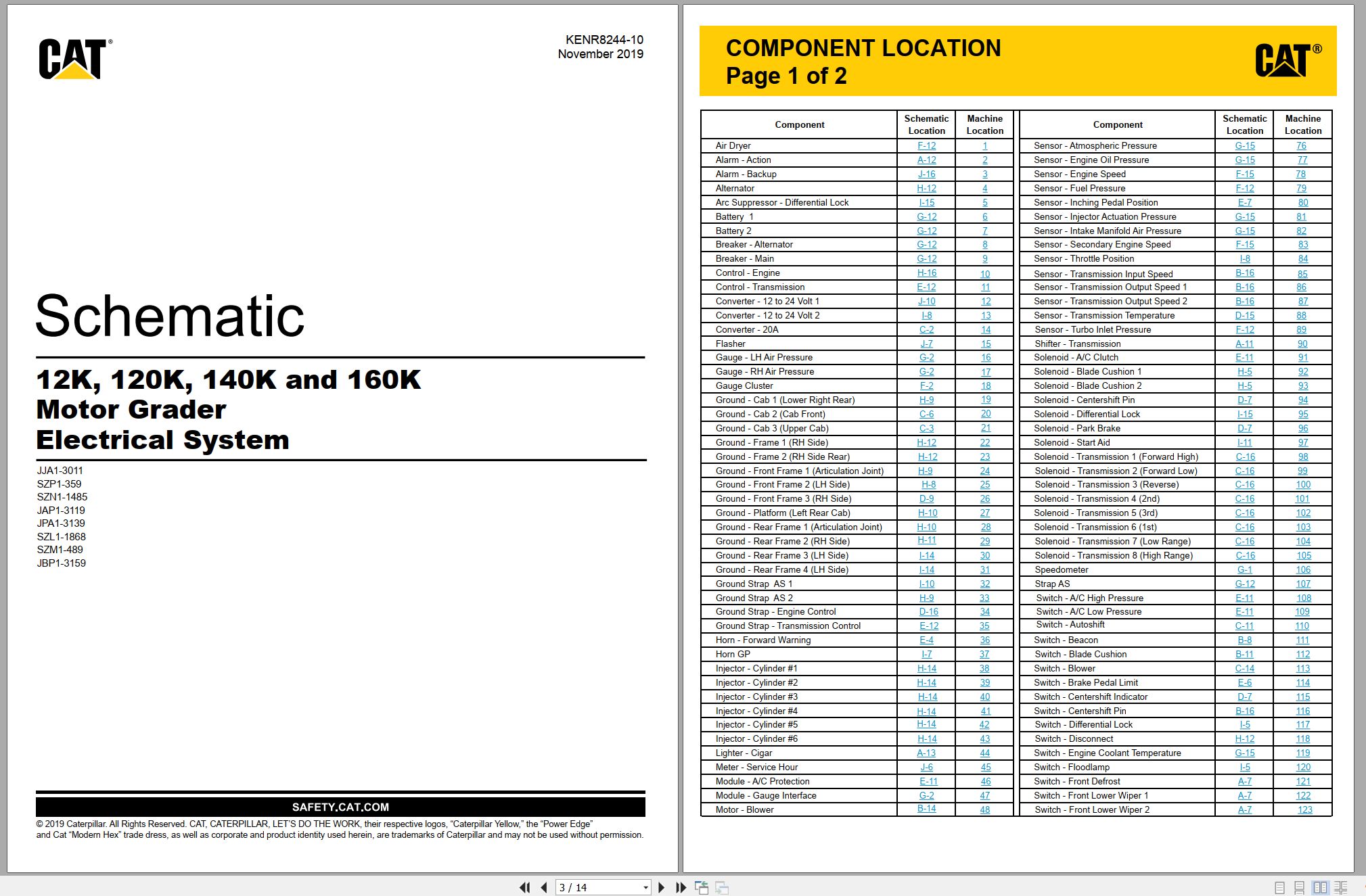 CAT Motor Grader 12K Electrical Hydraulic Schematic (1)