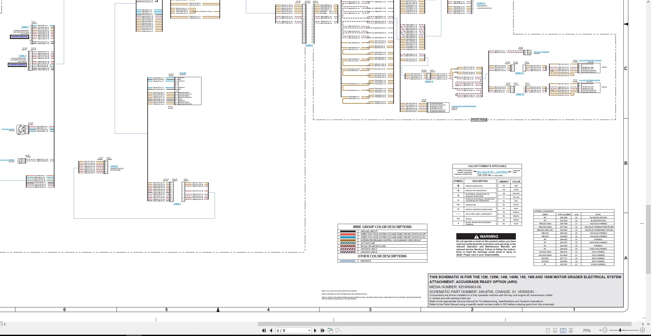 CAT Motor Grader 12M Electrical Hydraulic Schematic (2)
