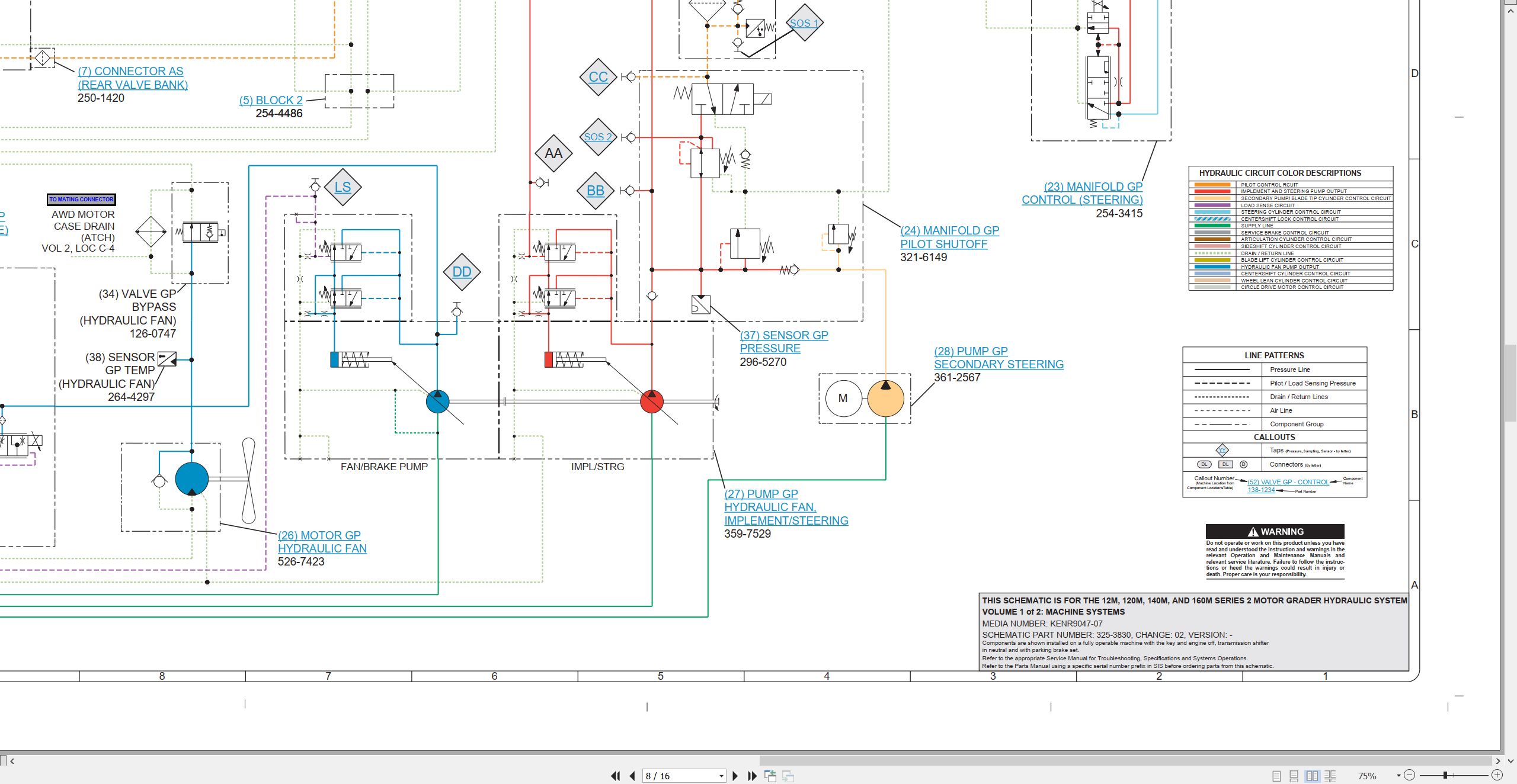 CAT Motor Grader 12M Electrical Hydraulic Schematic (3)