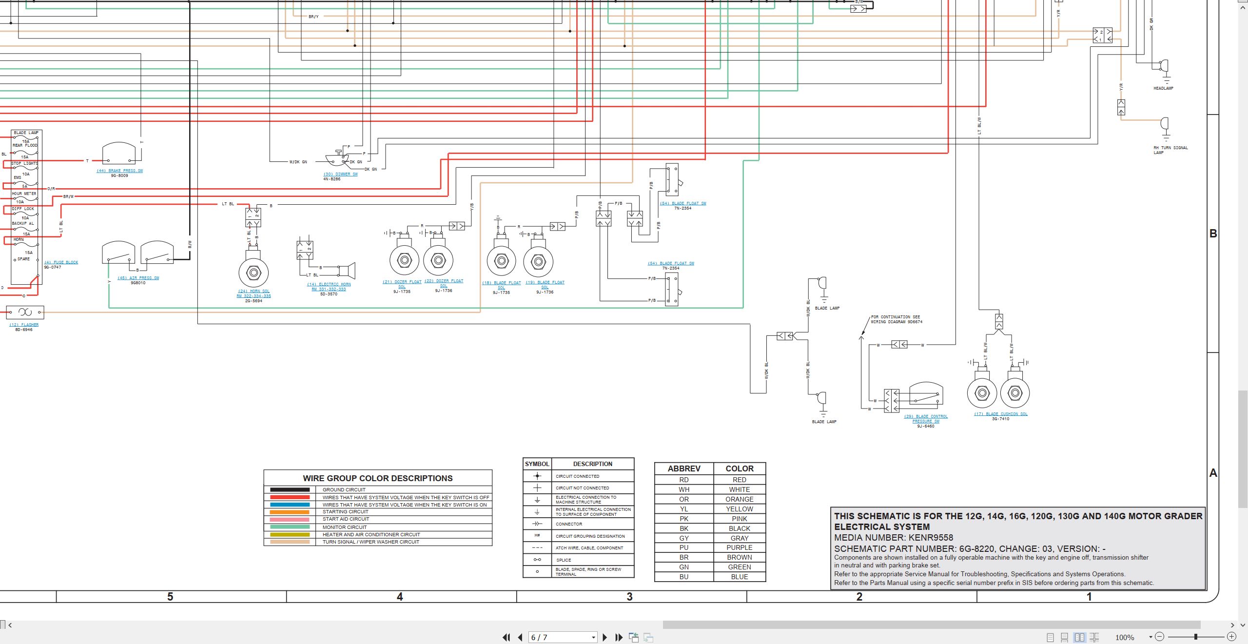 CAT Motor Grader 130G Electrical Schematic (2)
