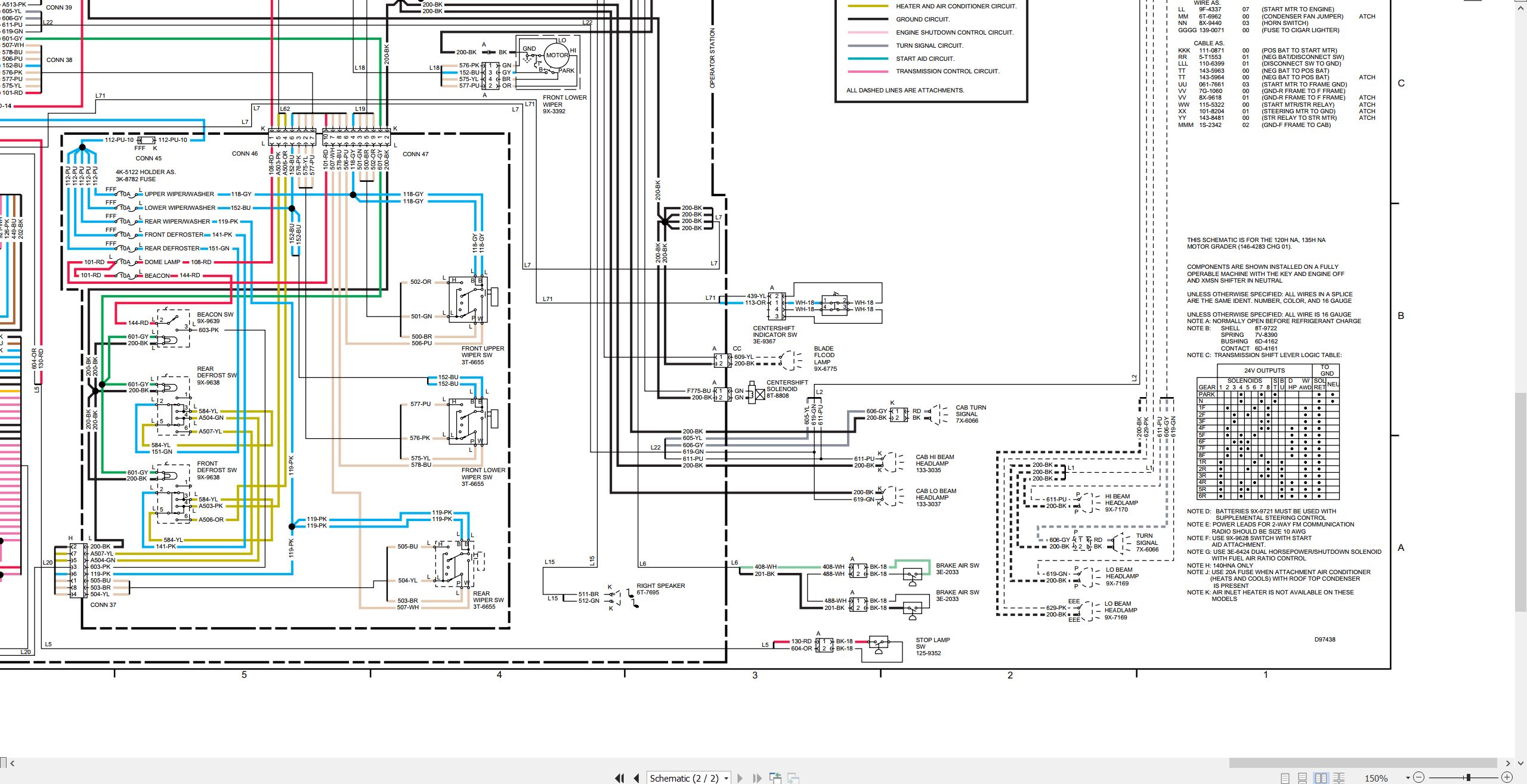 CAT Motor Grader 135H Electrical Hydraulic Schematic (2)