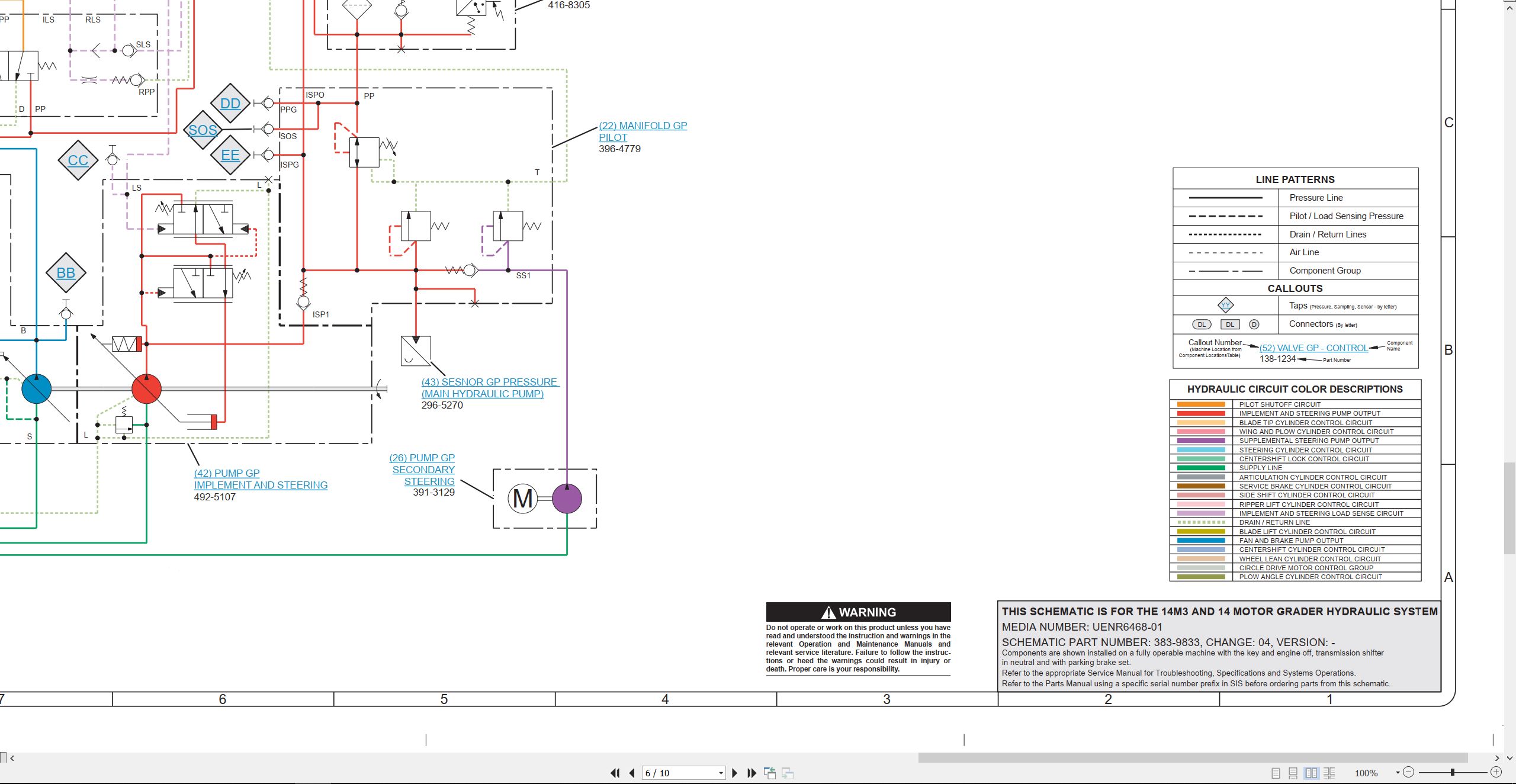 CAT Motor Grader 14 Electrical Hydraulic Schematic (3)