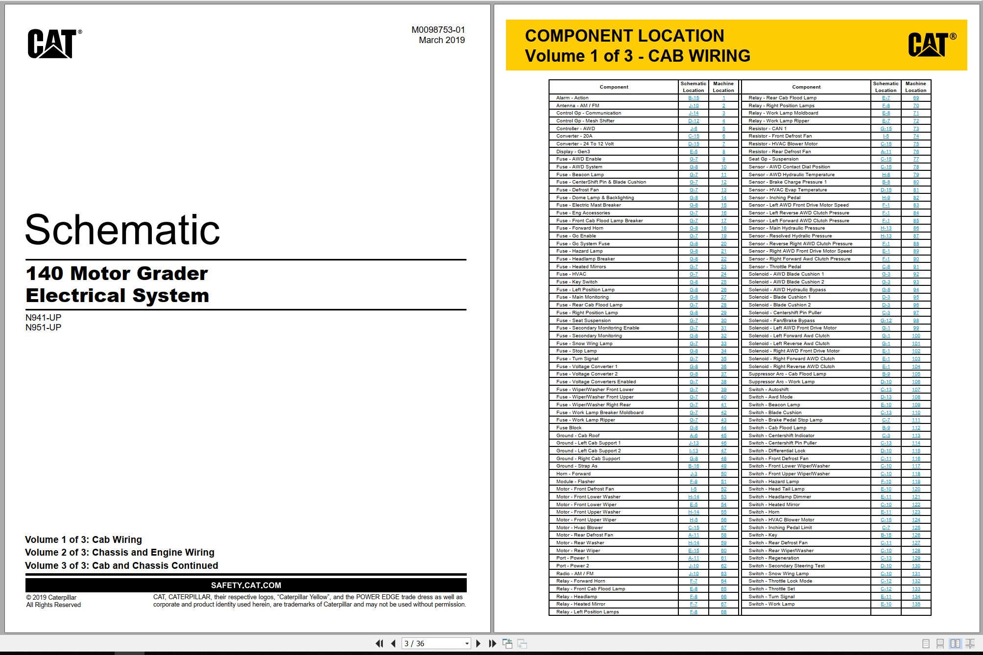 CAT Motor Grader 140 Electrical Hydraulic Schematic (1)