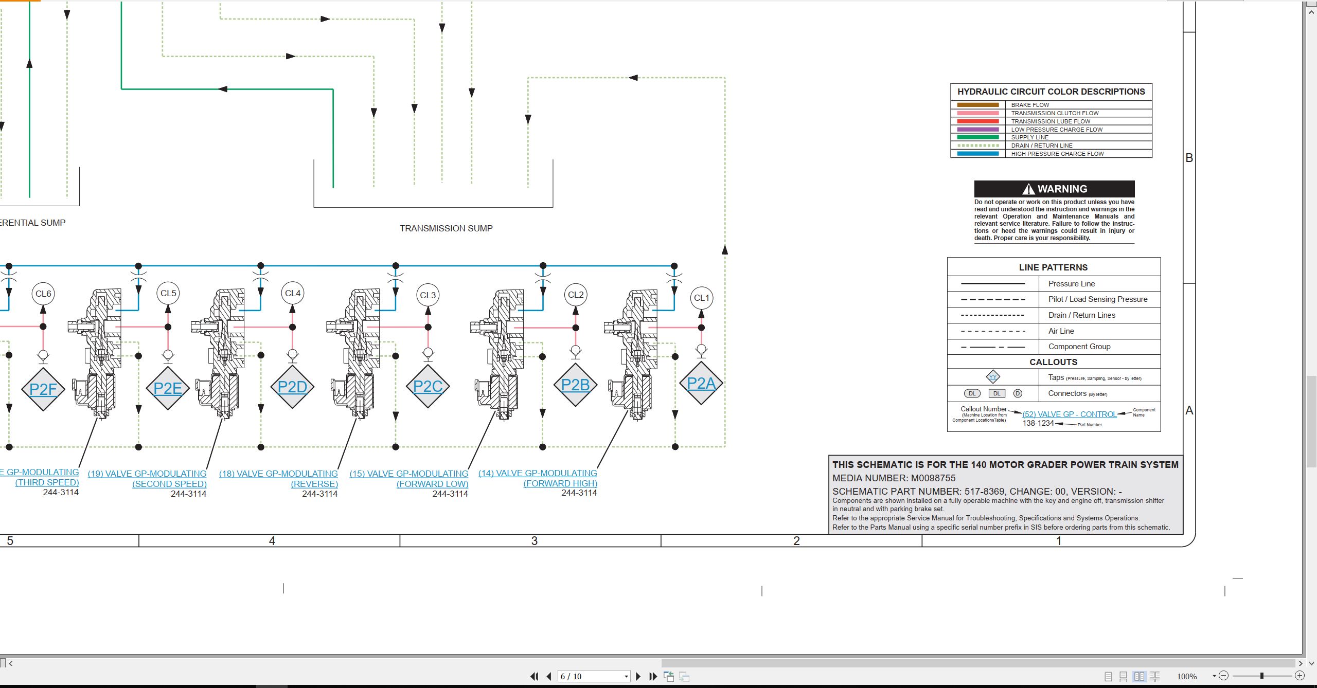 CAT Motor Grader 140 Electrical Hydraulic Schematic (4)