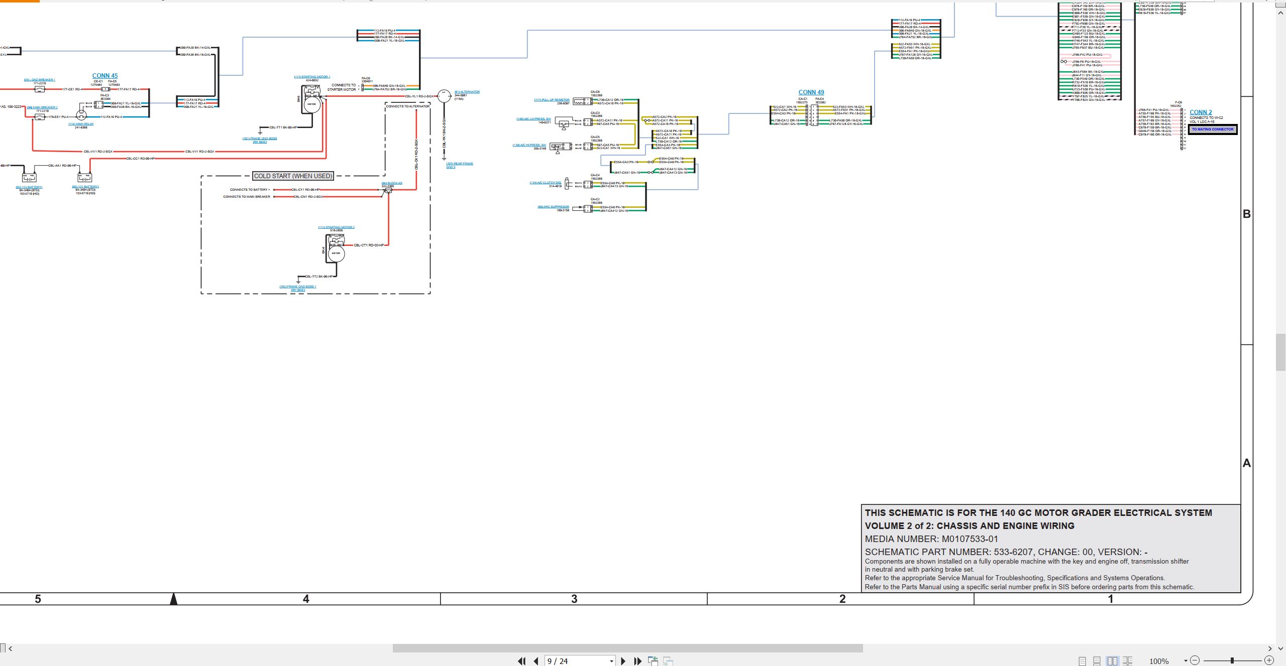 CAT Motor Grader 140 GC Electrical Hydraulic Schematic (2)