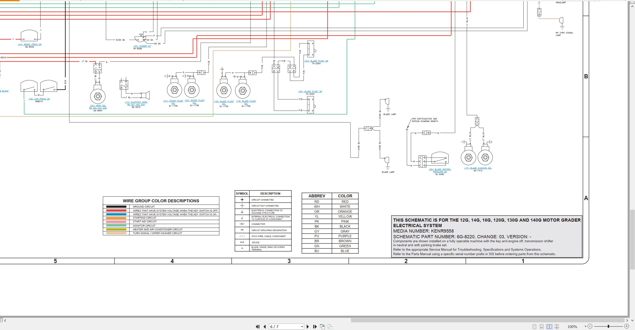 CAT Motor Grader 140G Electrical Schematic (2)