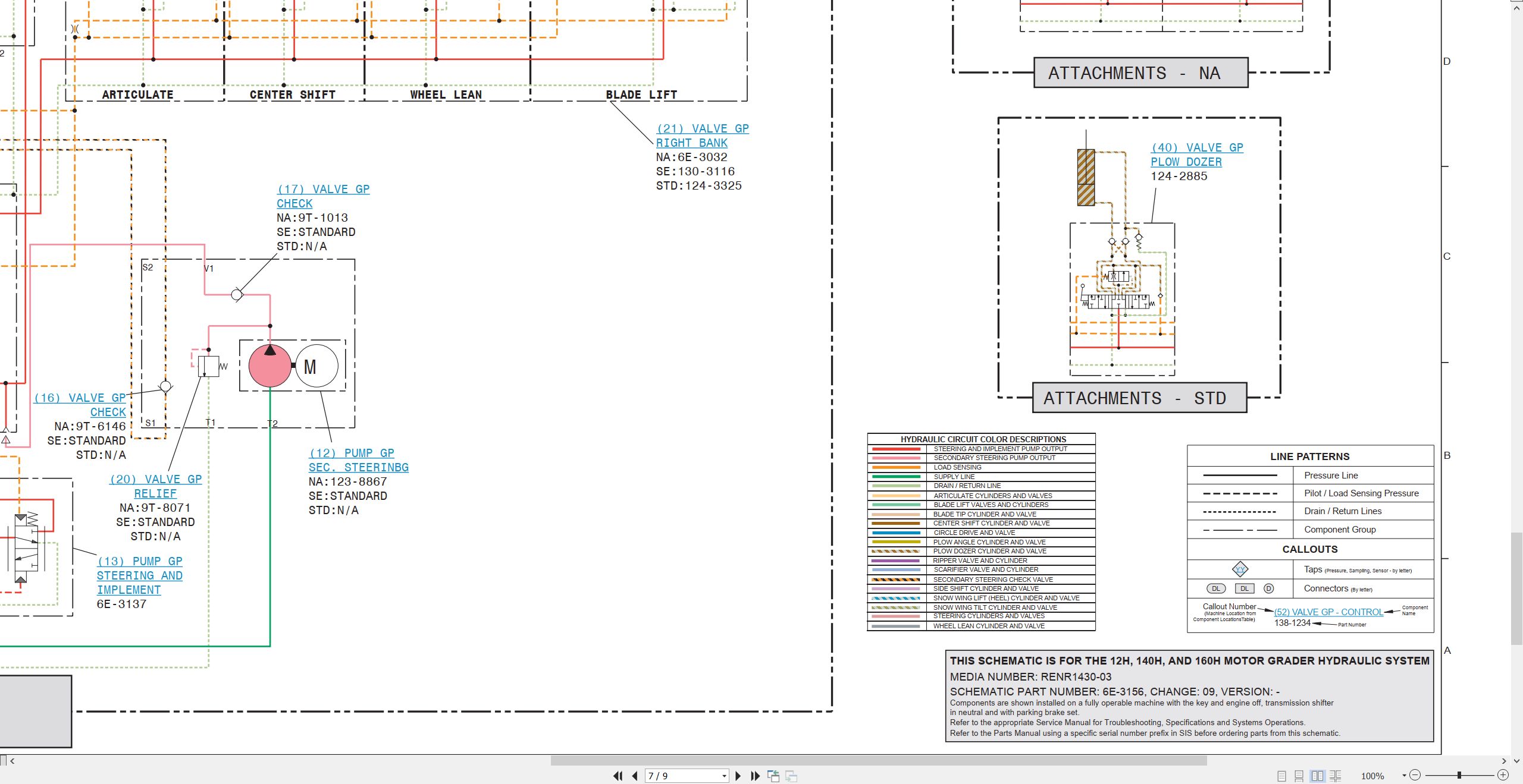 CAT Motor Grader 140H Electrical Hydraulic Schematic (3)