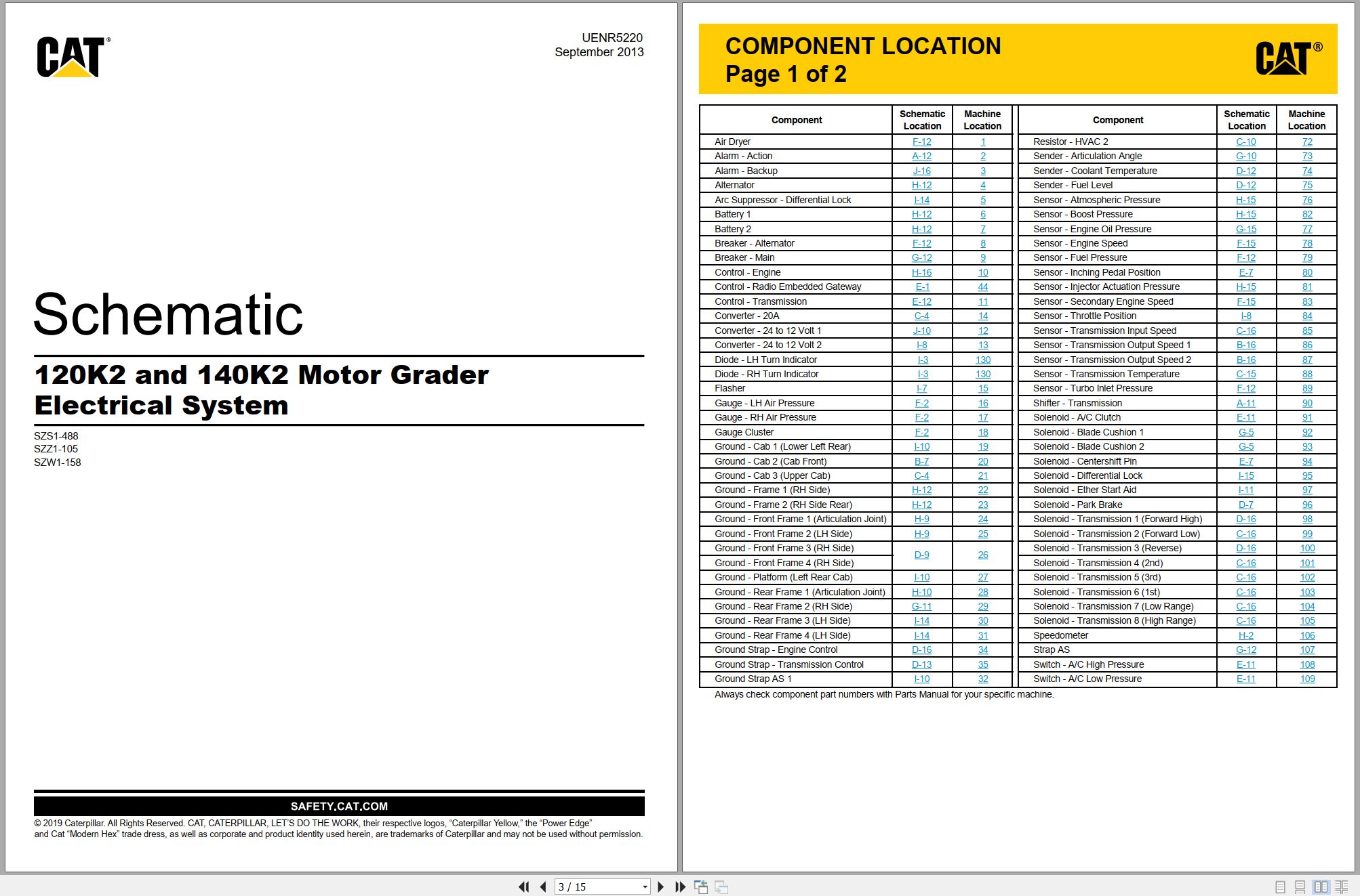 CAT Motor Grader 140K2 Air System Electrical Schematic (1)
