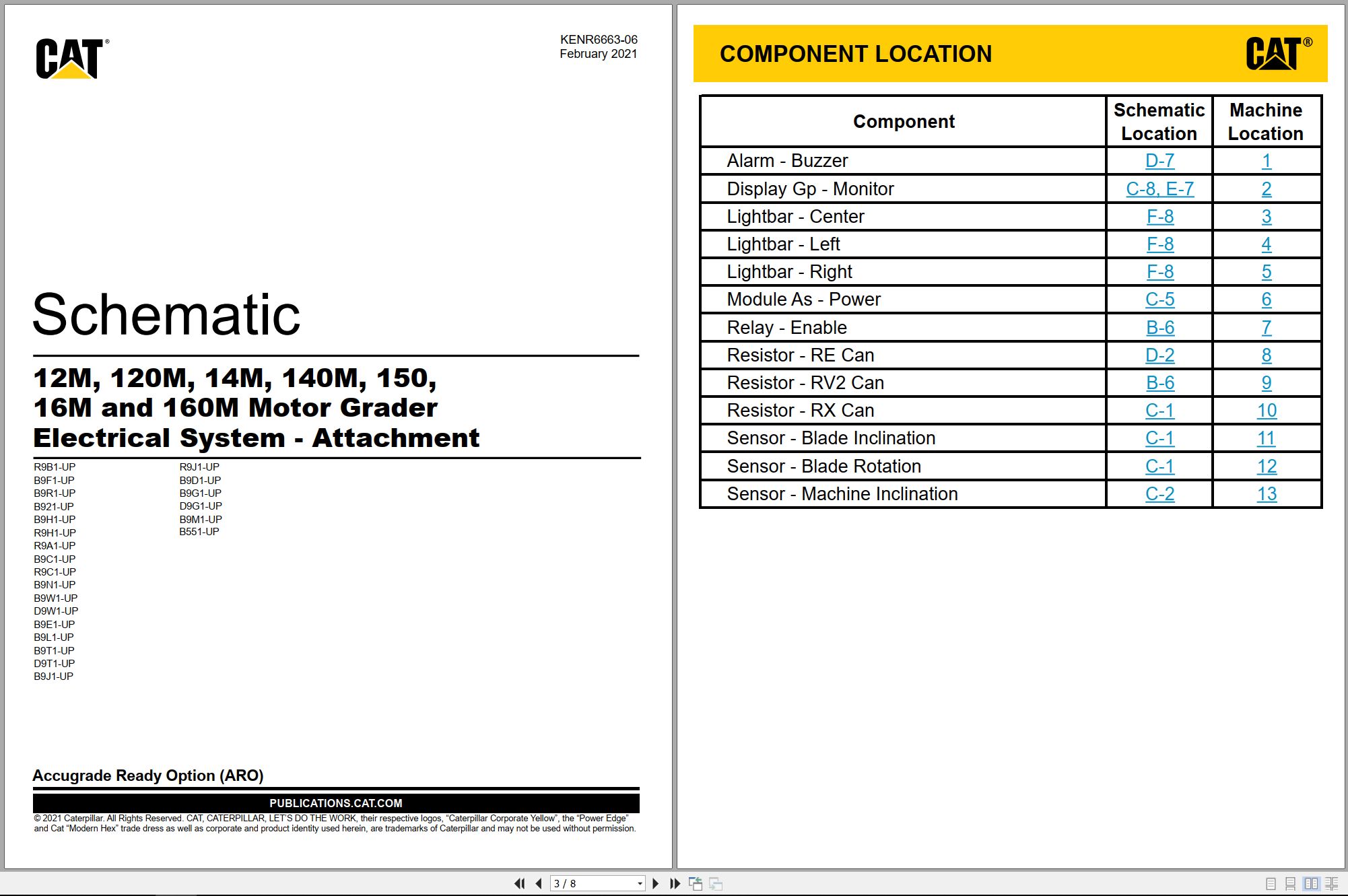 CAT Motor Grader 140M Electrical Hydraulic Schematic (1)
