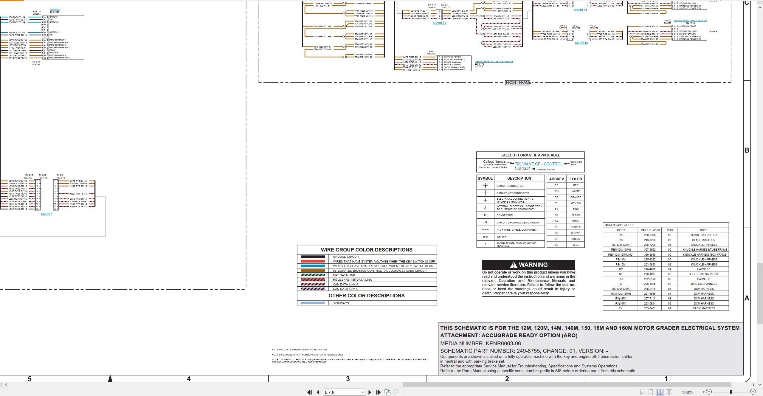 CAT Motor Grader 140M Electrical Hydraulic Schematic (2)