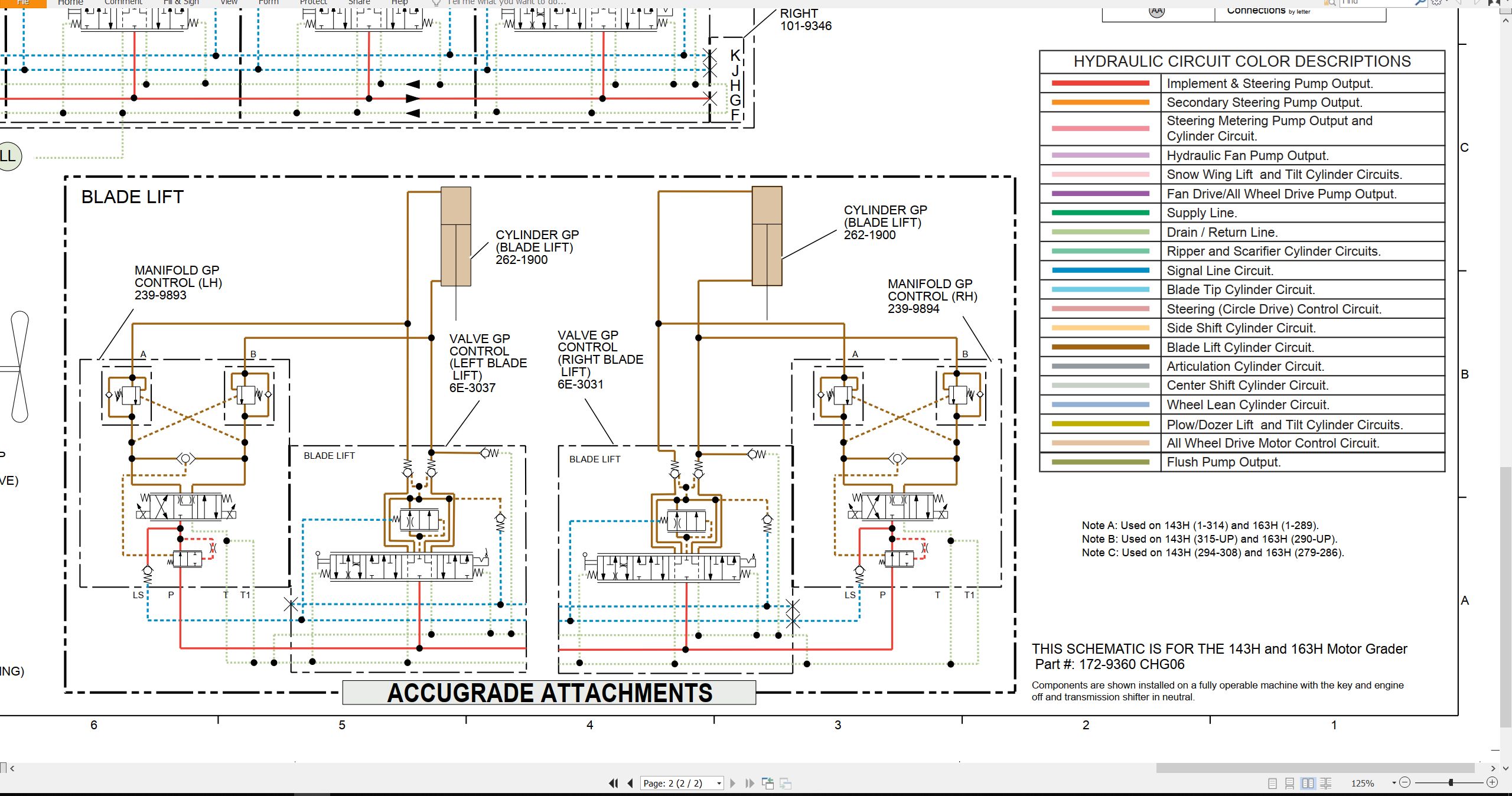 CAT Motor Grader 143H Electrical Hydraulic Schematic (3)