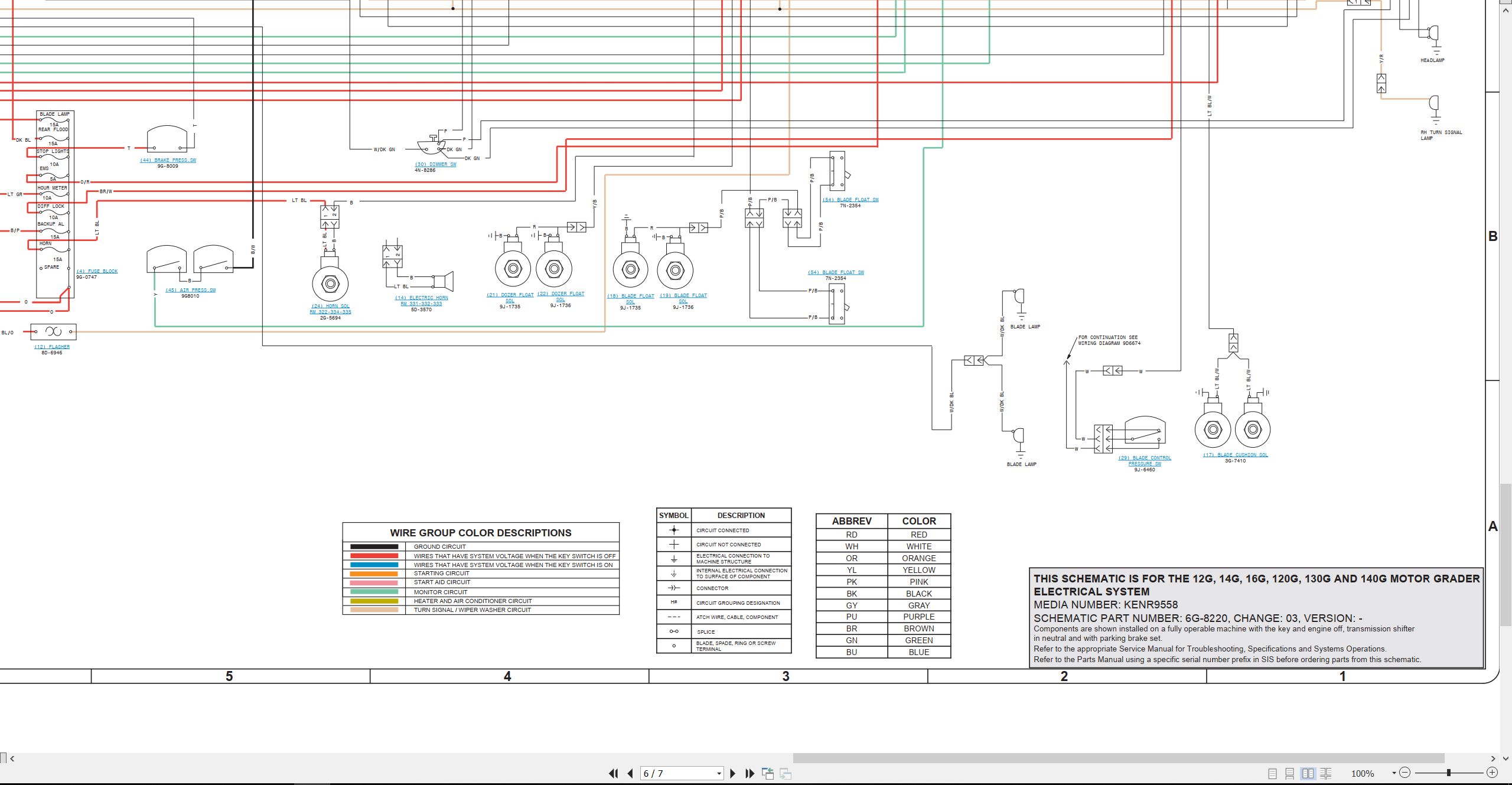 CAT Motor Grader 14G Electrical Schematic (2)