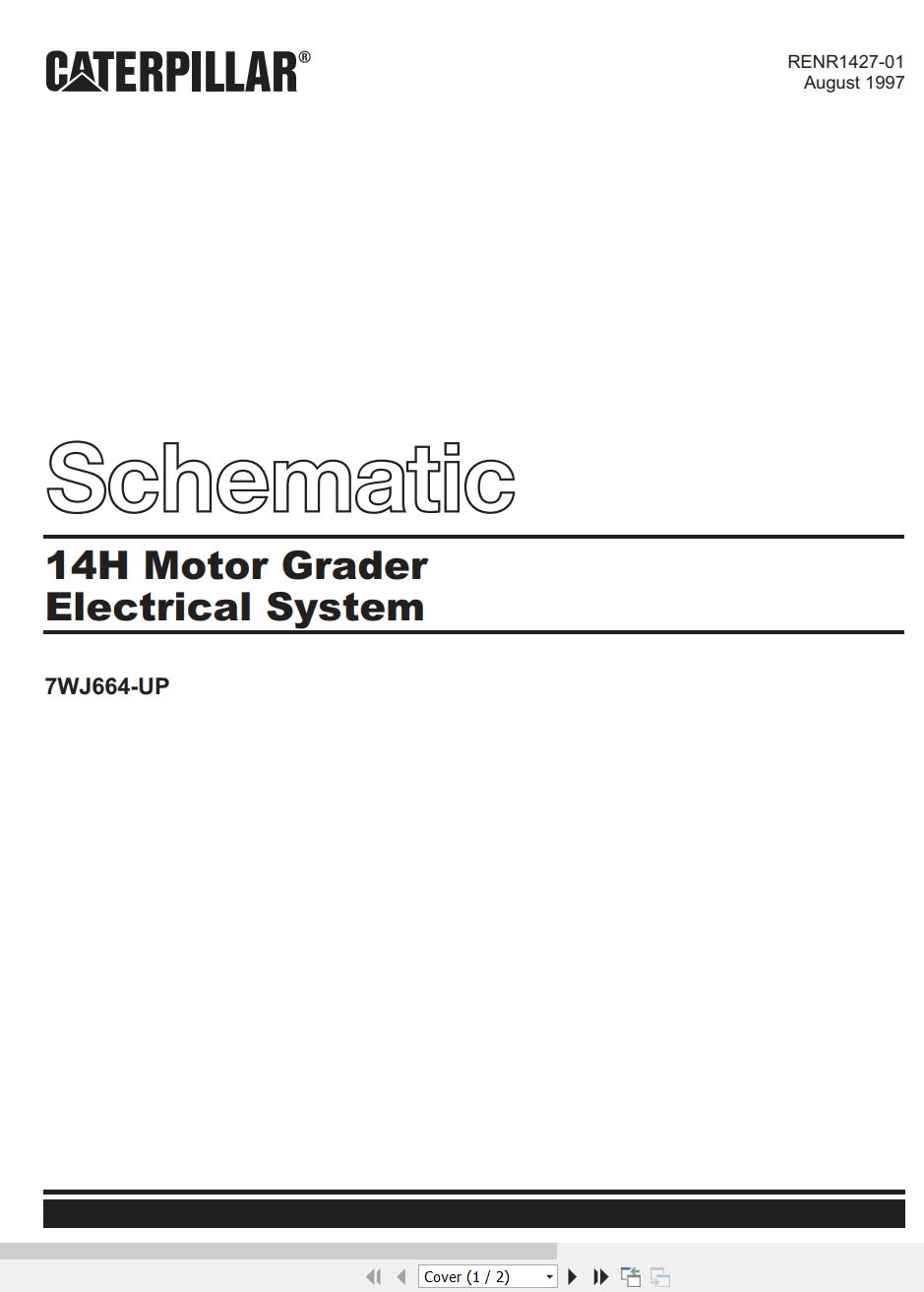 CAT Motor Grader 14H Electrical Hydraulic Schematic (1)