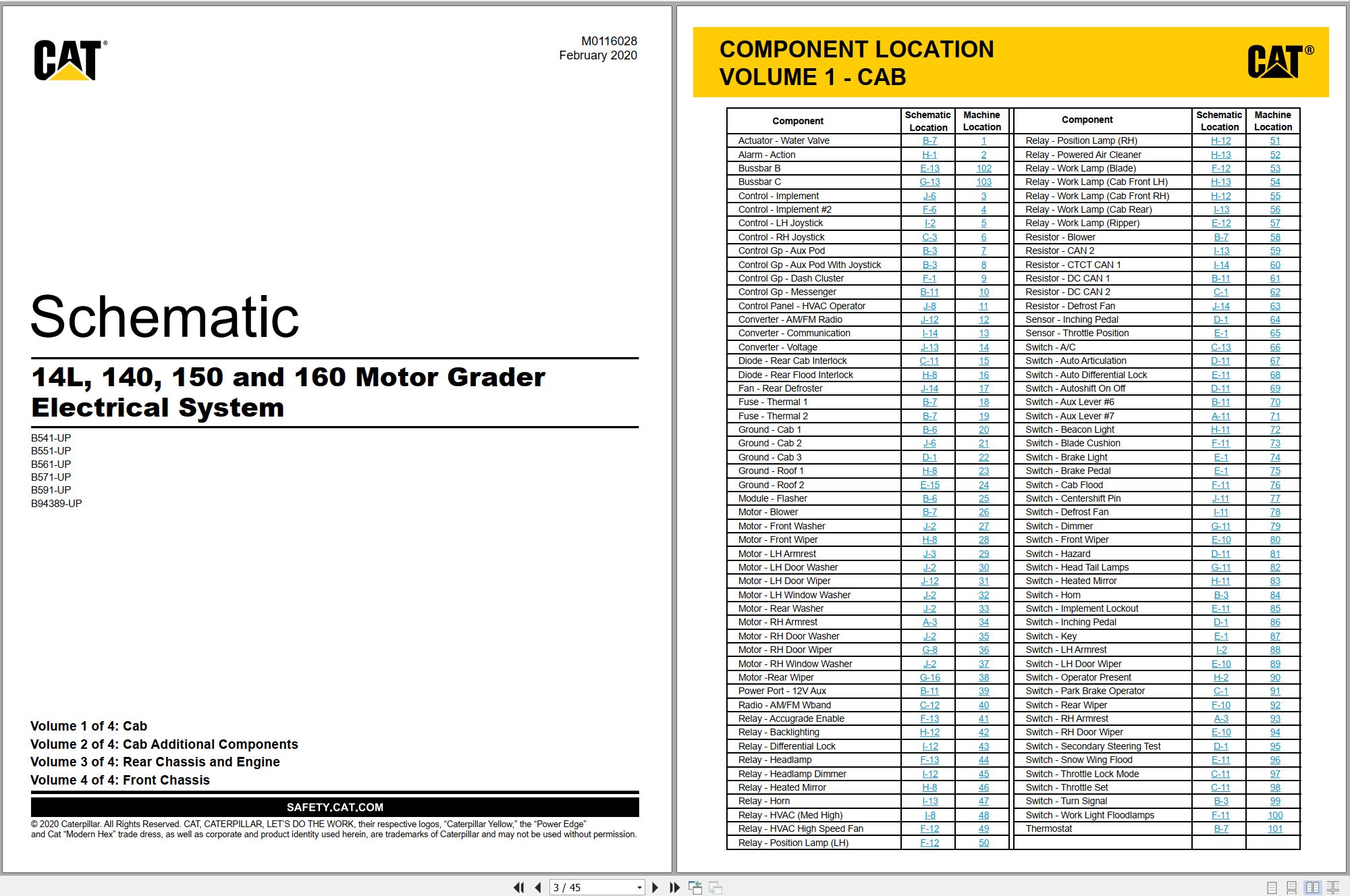 CAT Motor Grader 14L Electrical Hydraulic Schematic (1)