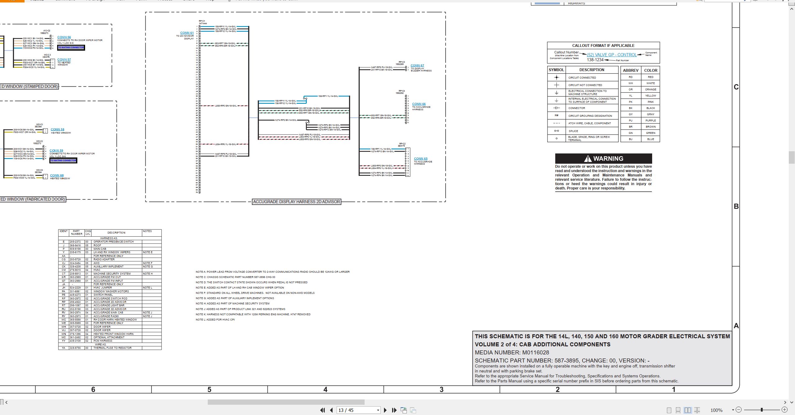 CAT Motor Grader 14L Electrical Hydraulic Schematic (2)