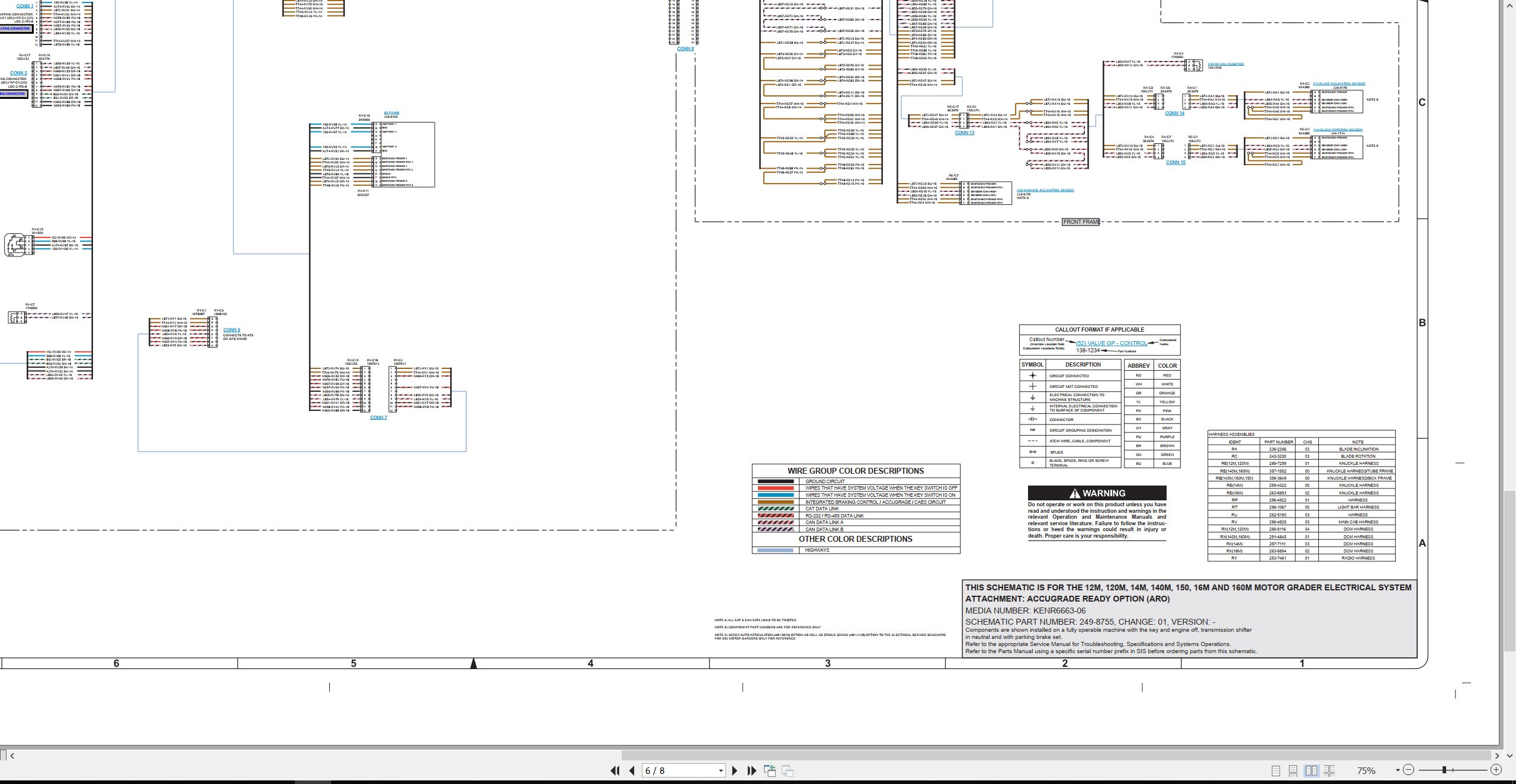 CAT Motor Grader 14M Electrical Hydraulic Schematic (2)