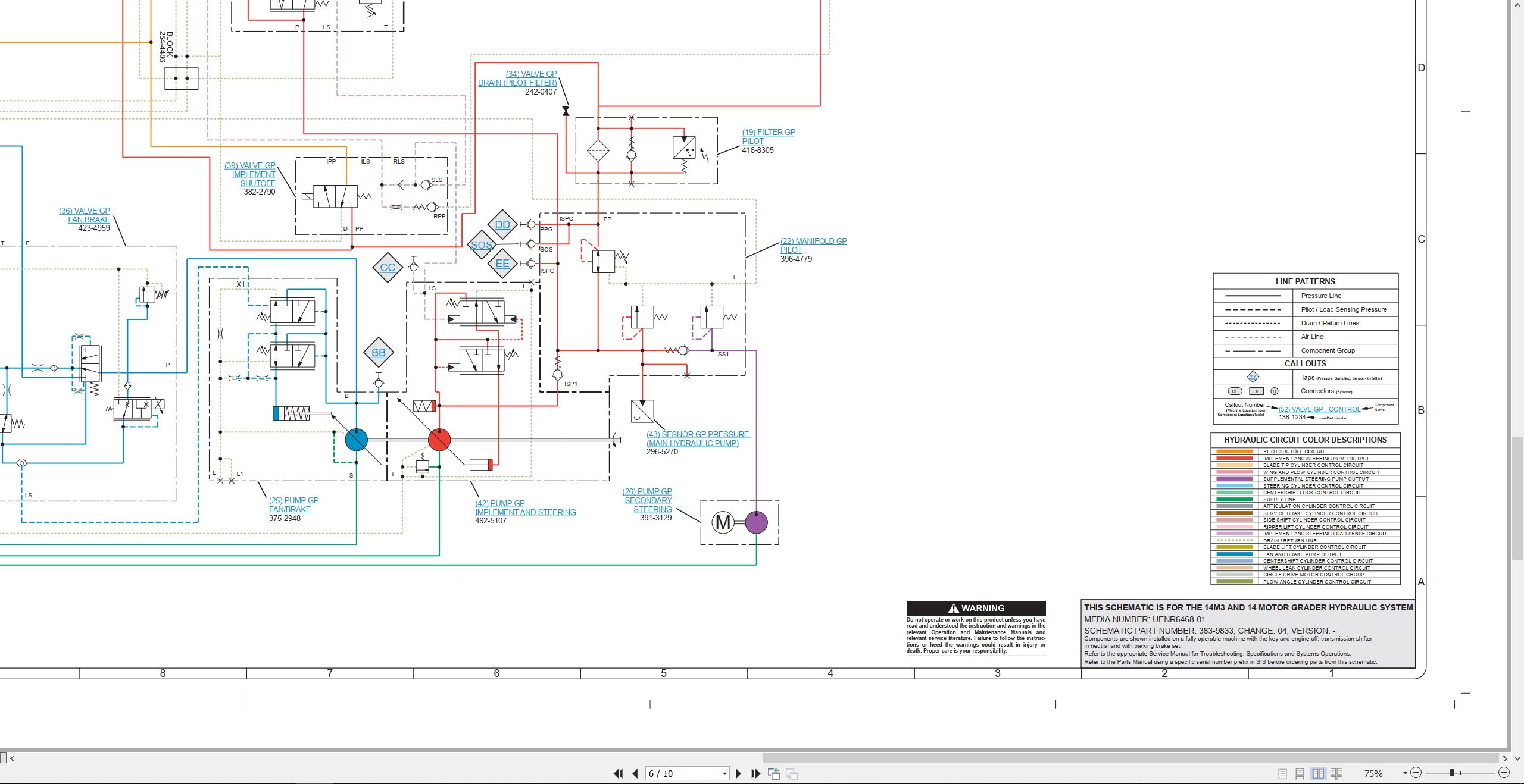 CAT Motor Grader 14M3 Electrical Hydraulic Schematic (3)
