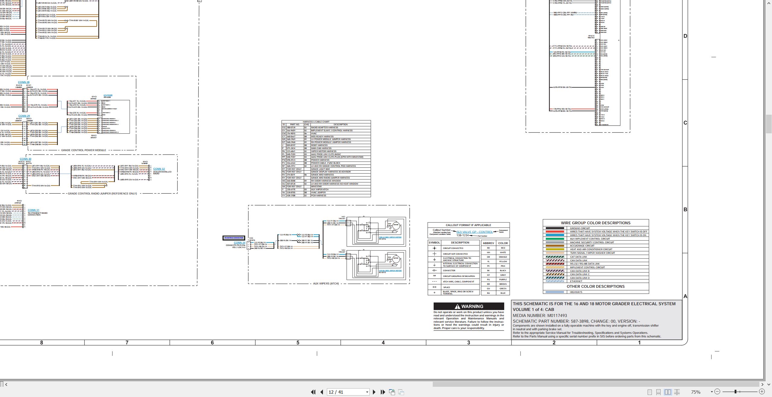 CAT Motor Grader 16 Electrical Hydraulic Schematic (2)