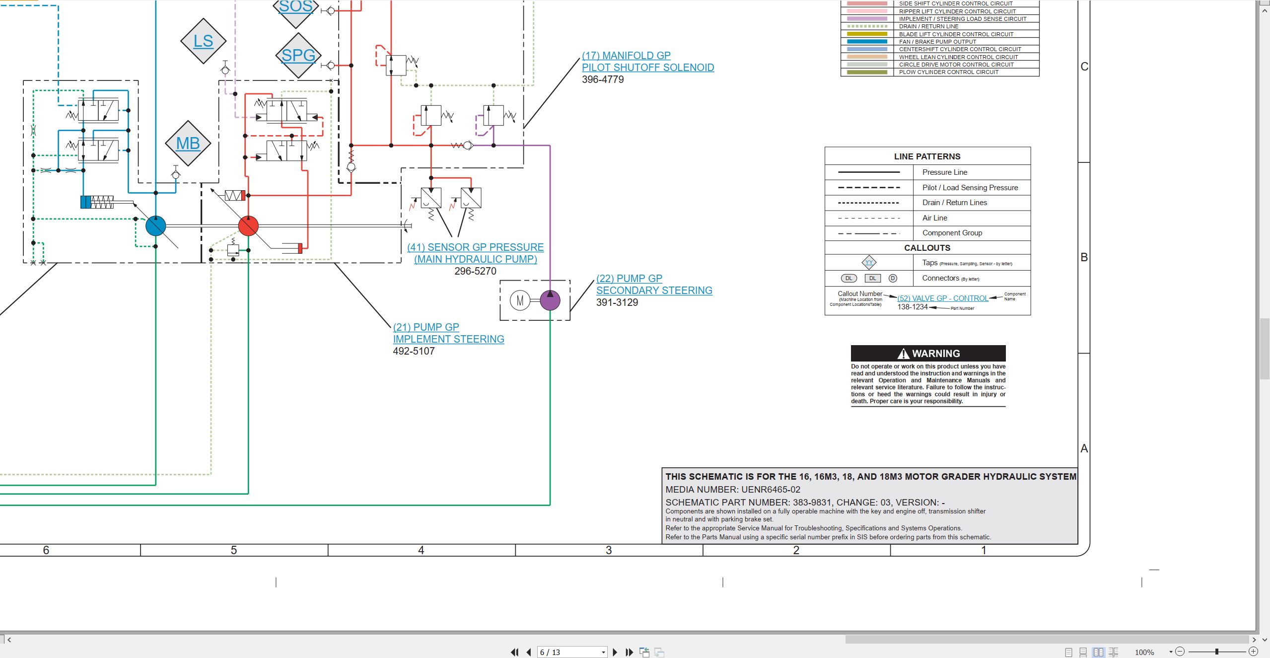 CAT Motor Grader 16 Electrical Hydraulic Schematic (3)