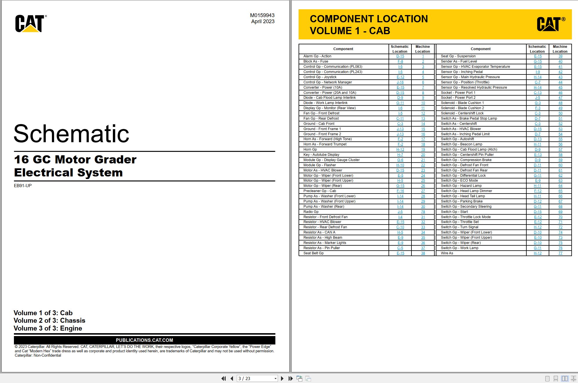 CAT Motor Grader 16 GC Electrical Hydraulic Schematic (1)