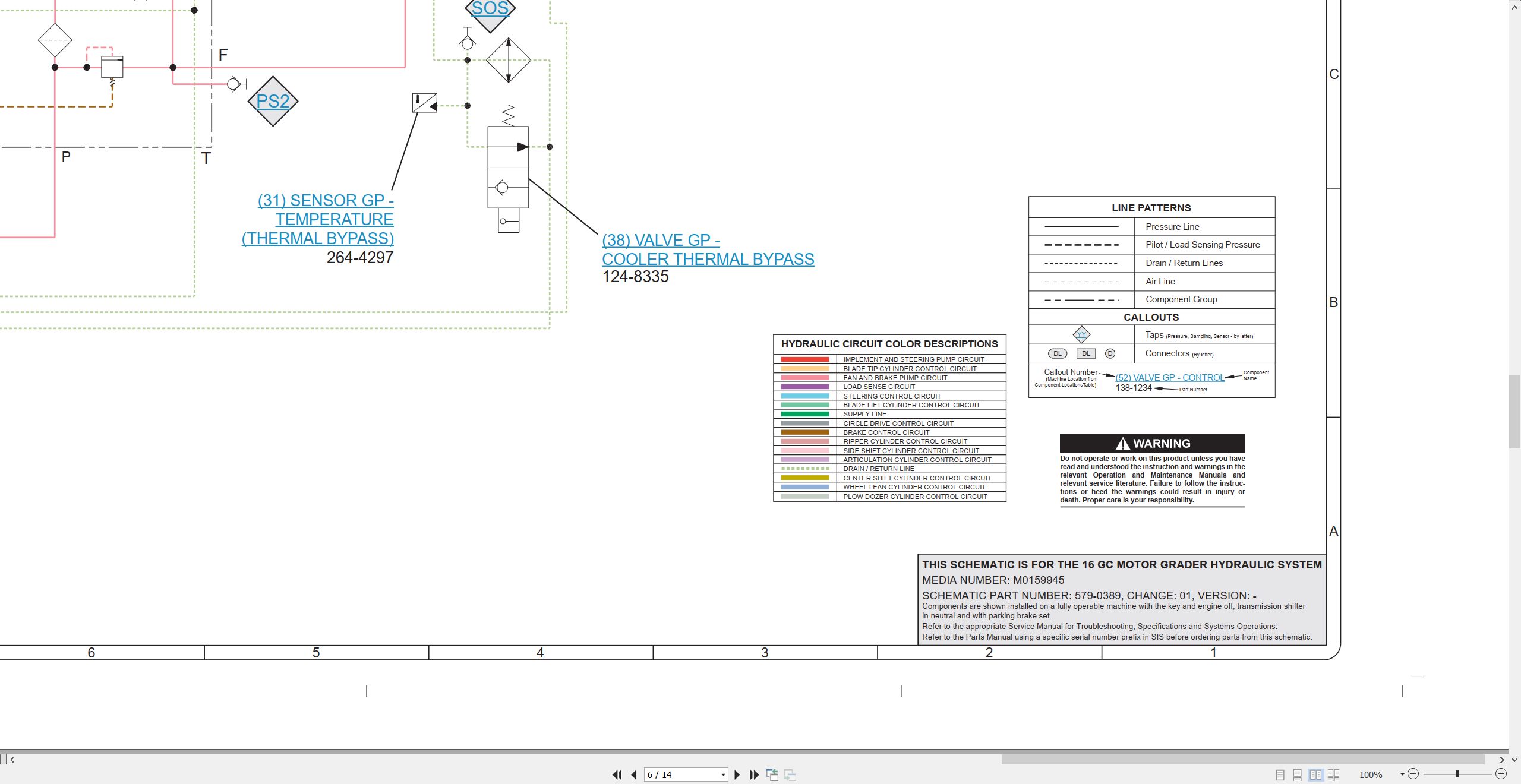 CAT Motor Grader 16 GC Electrical Hydraulic Schematic (3)