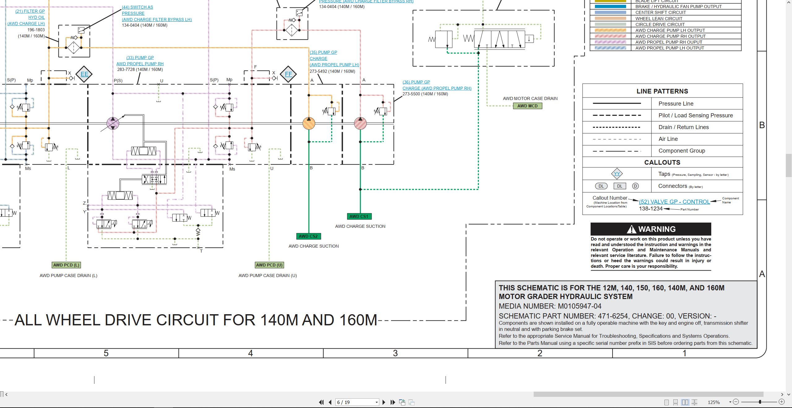 CAT Motor Grader 160 Air Schematic Electrical Hydraulic Schematic (3)