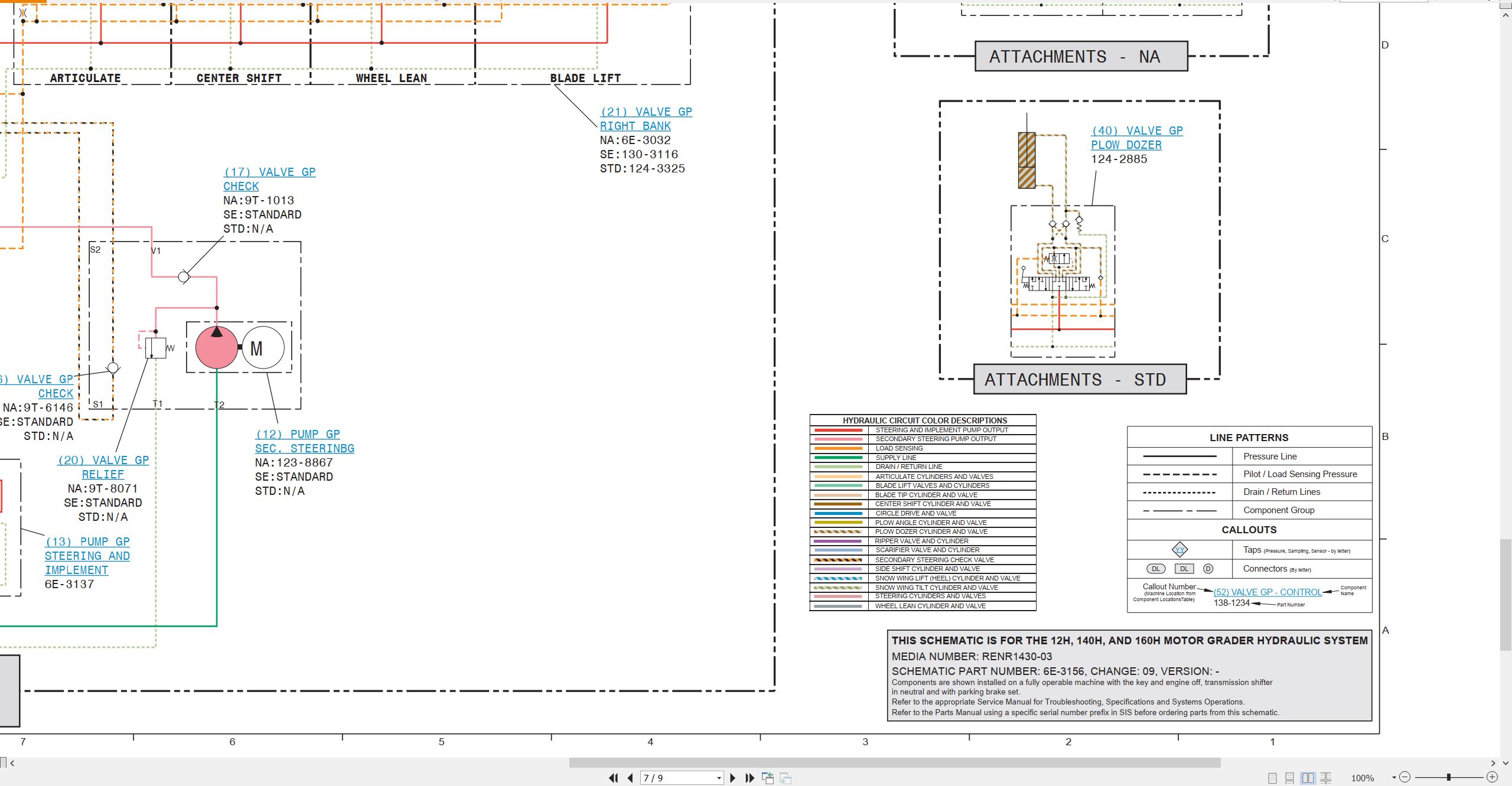 CAT Motor Grader 160H Electrical Hydraulic Schematic (3)