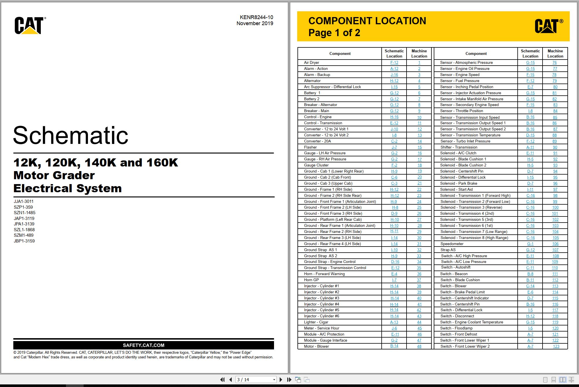 CAT Motor Grader 160K Air Schematic Electrical Hydraulic Schematic (1)
