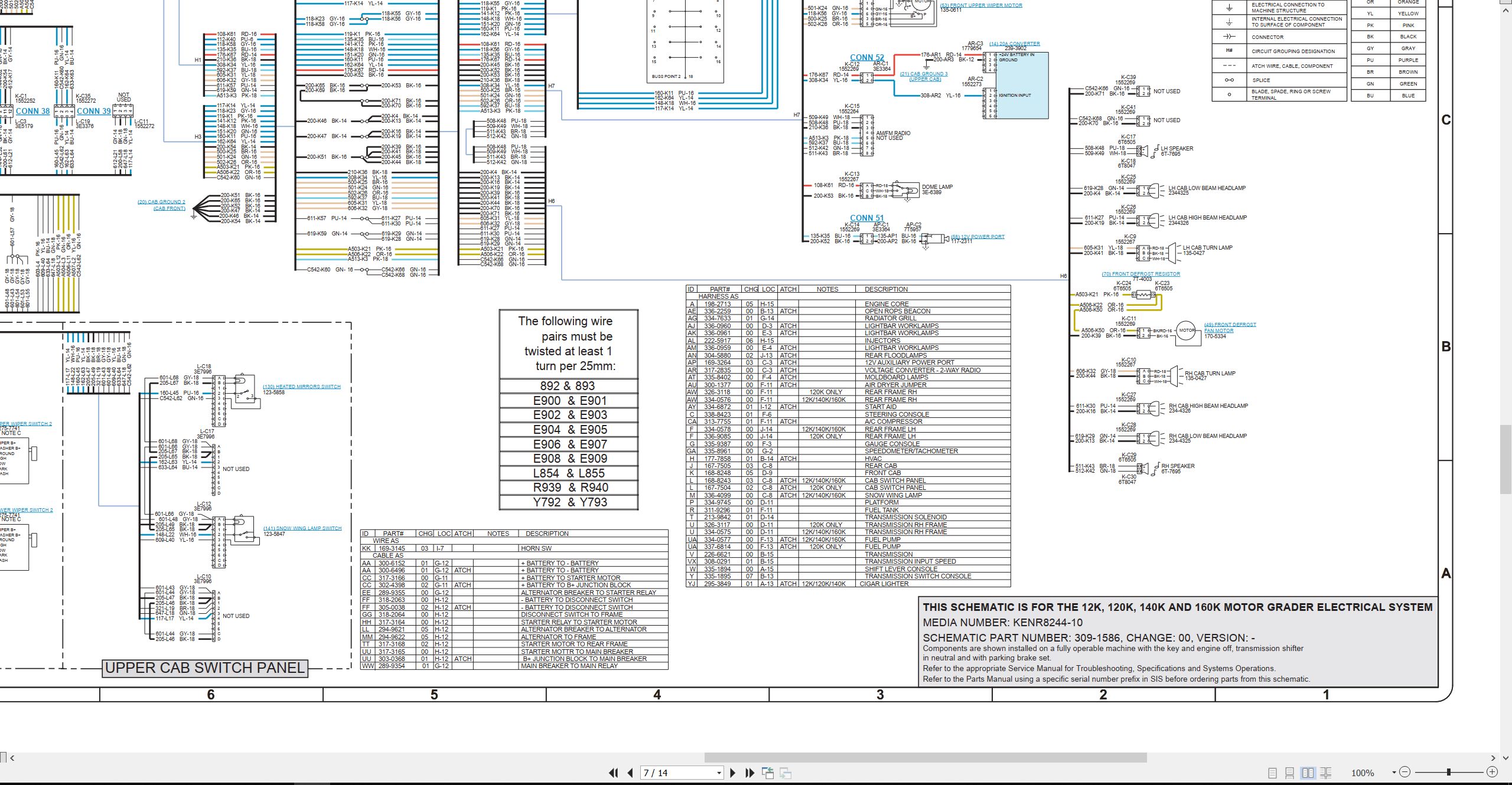 CAT Motor Grader 160K Air Schematic Electrical Hydraulic Schematic (2)