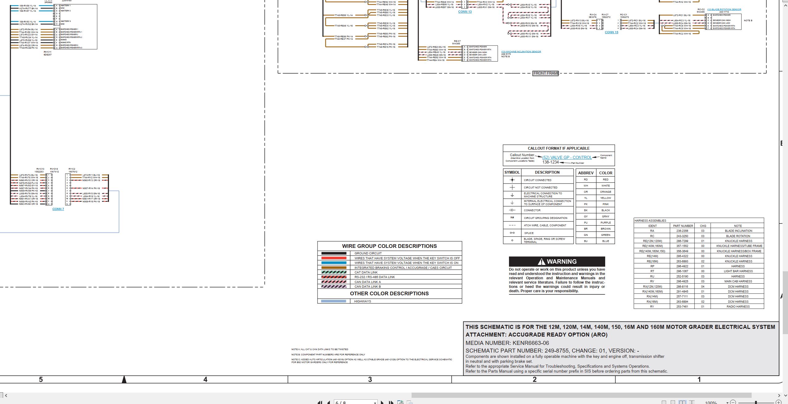 CAT Motor Grader 160M Electrical Hydraulic Schematic (2)