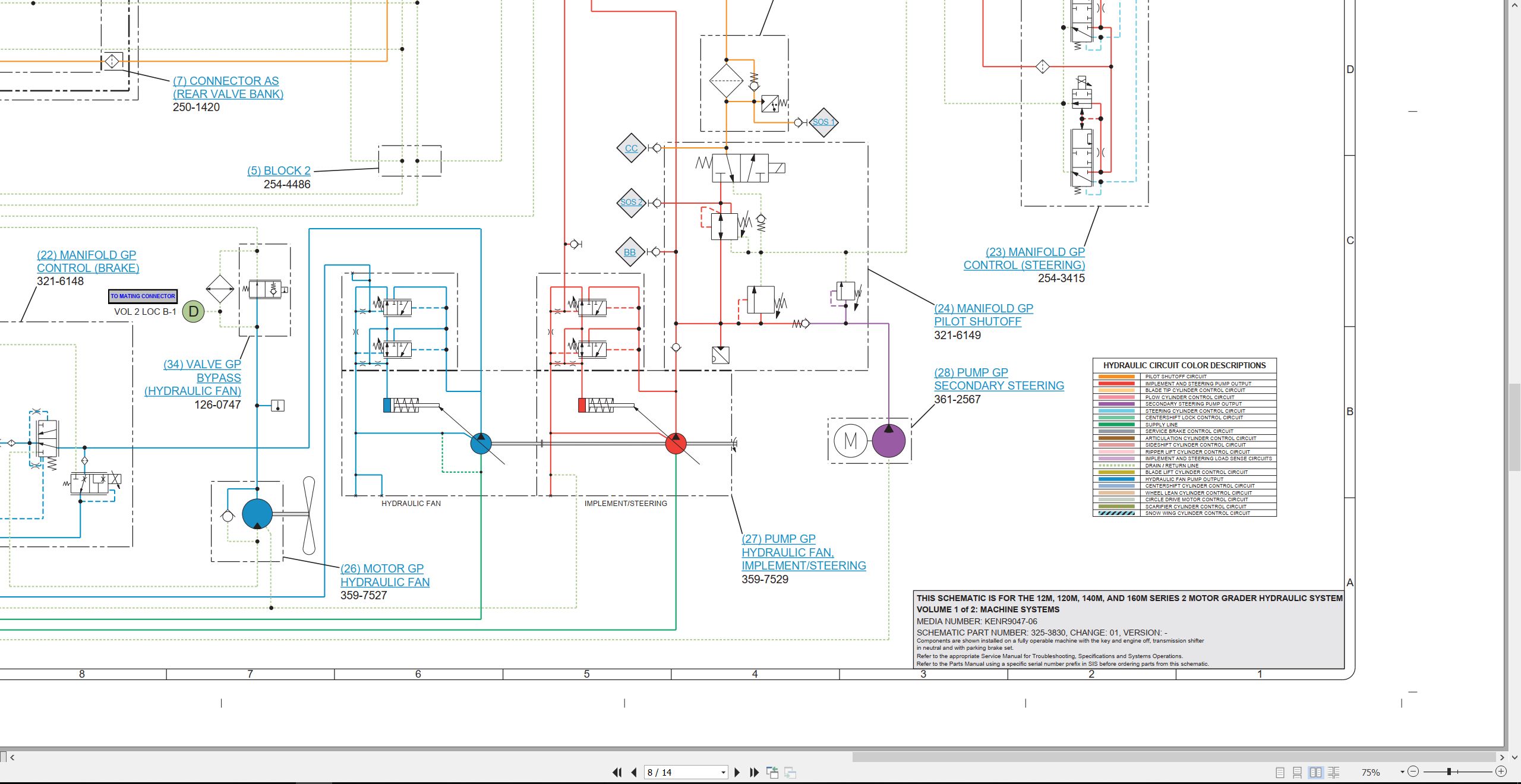 CAT Motor Grader 160M Electrical Hydraulic Schematic (3)