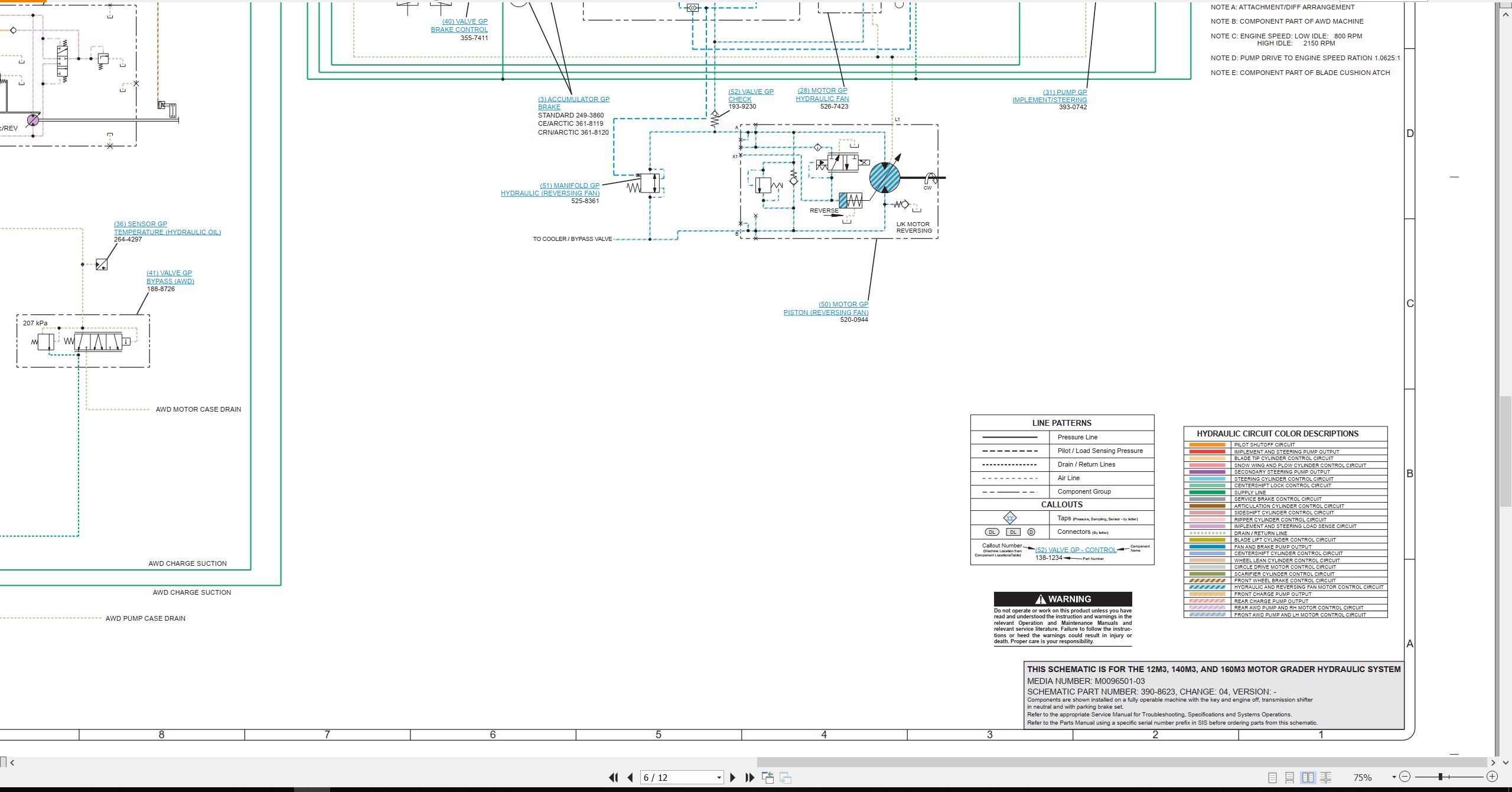 CAT Motor Grader 160M3 Electrical Hydraulic Schematic (3)
