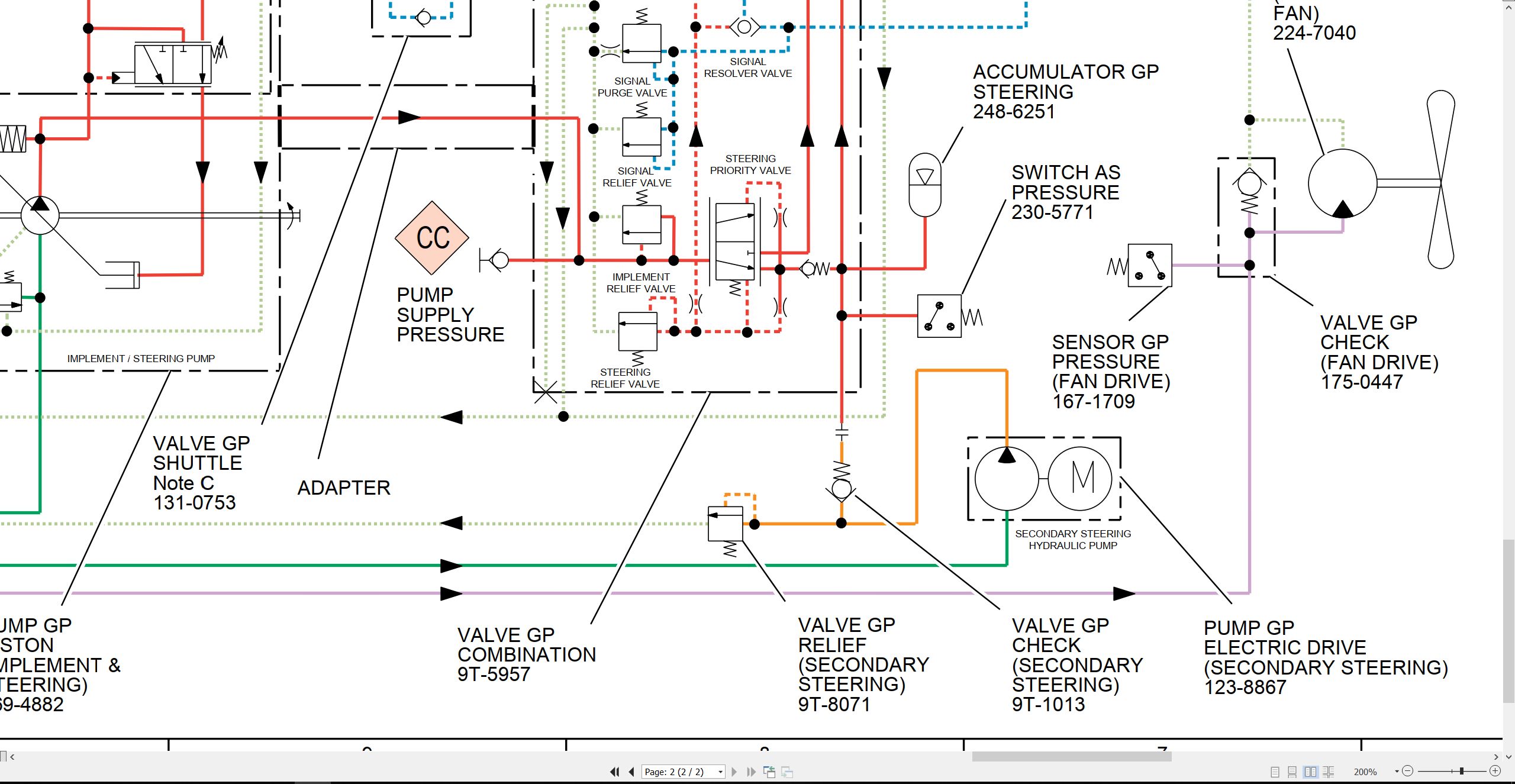 CAT Motor Grader 163H Electrical Hydraulic Schematic (3)