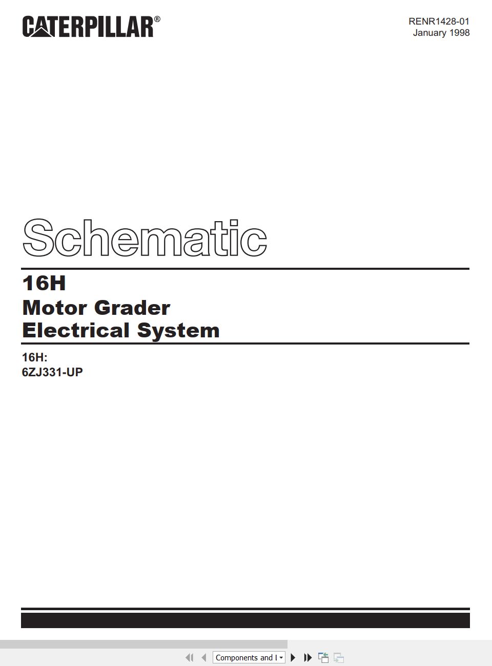 CAT Motor Grader 16H Electrical Hydraulic Schematic (1)