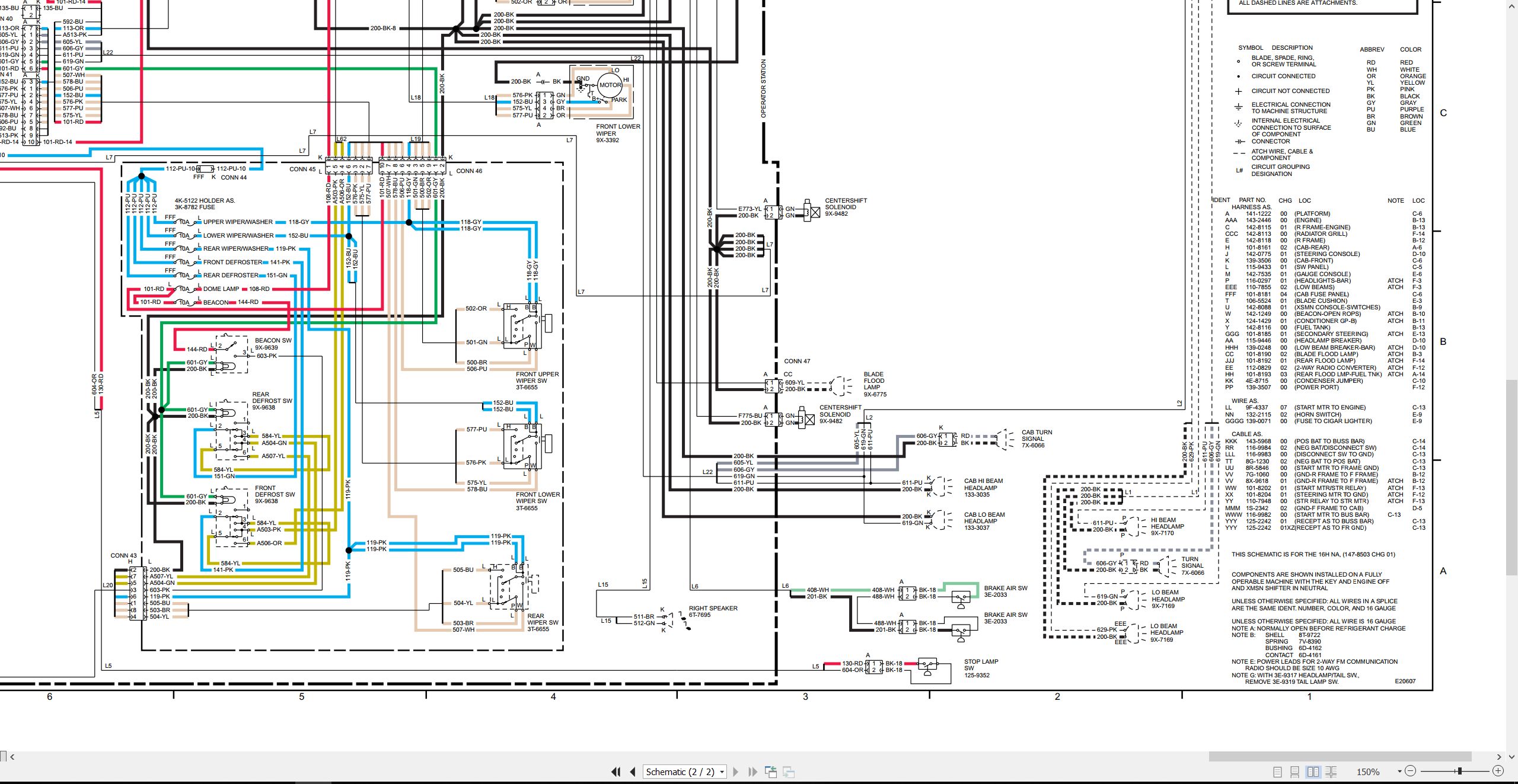 CAT Motor Grader 16H Electrical Hydraulic Schematic (2)