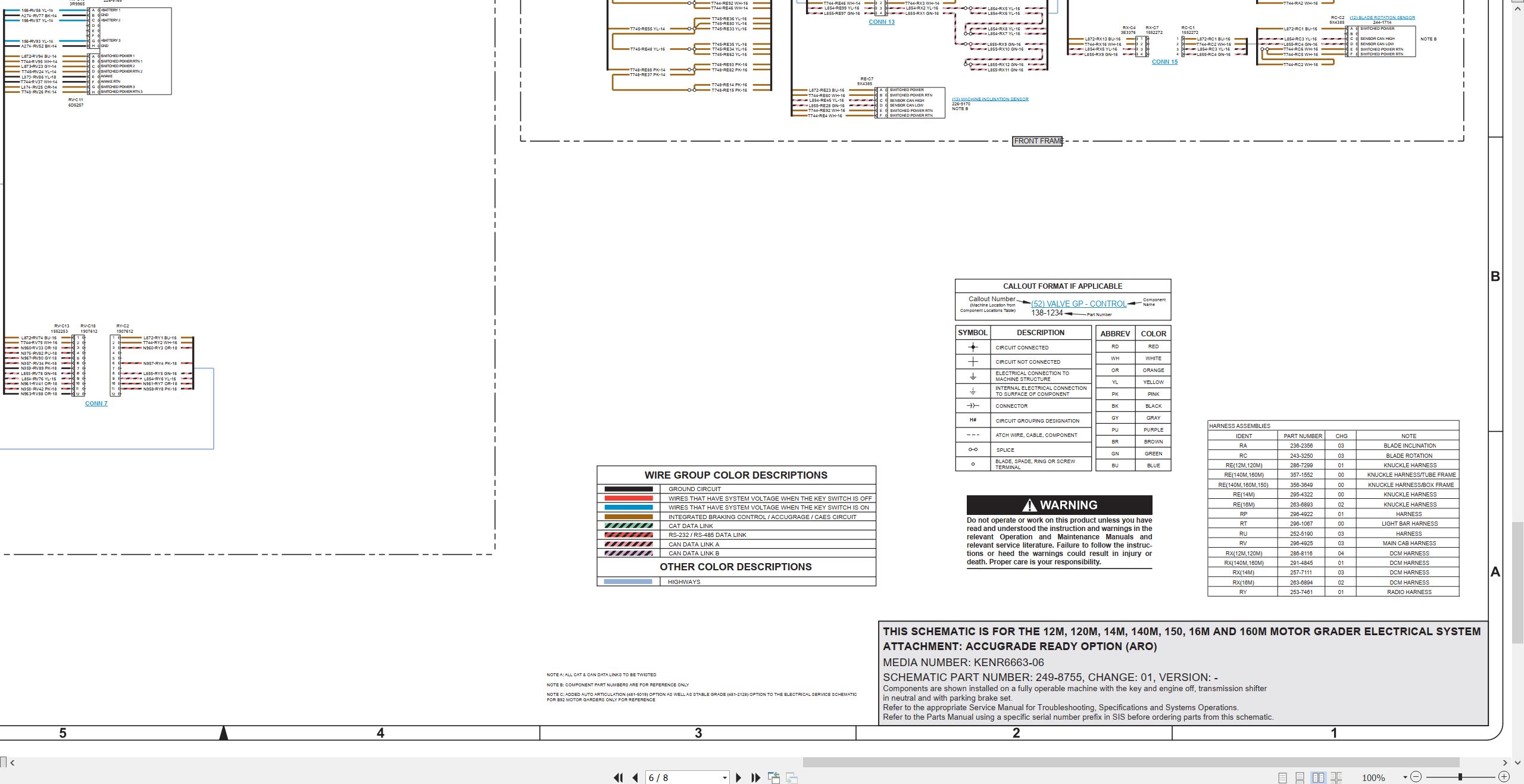 CAT Motor Grader 16M Electrical Hydraulic Schematic (2)