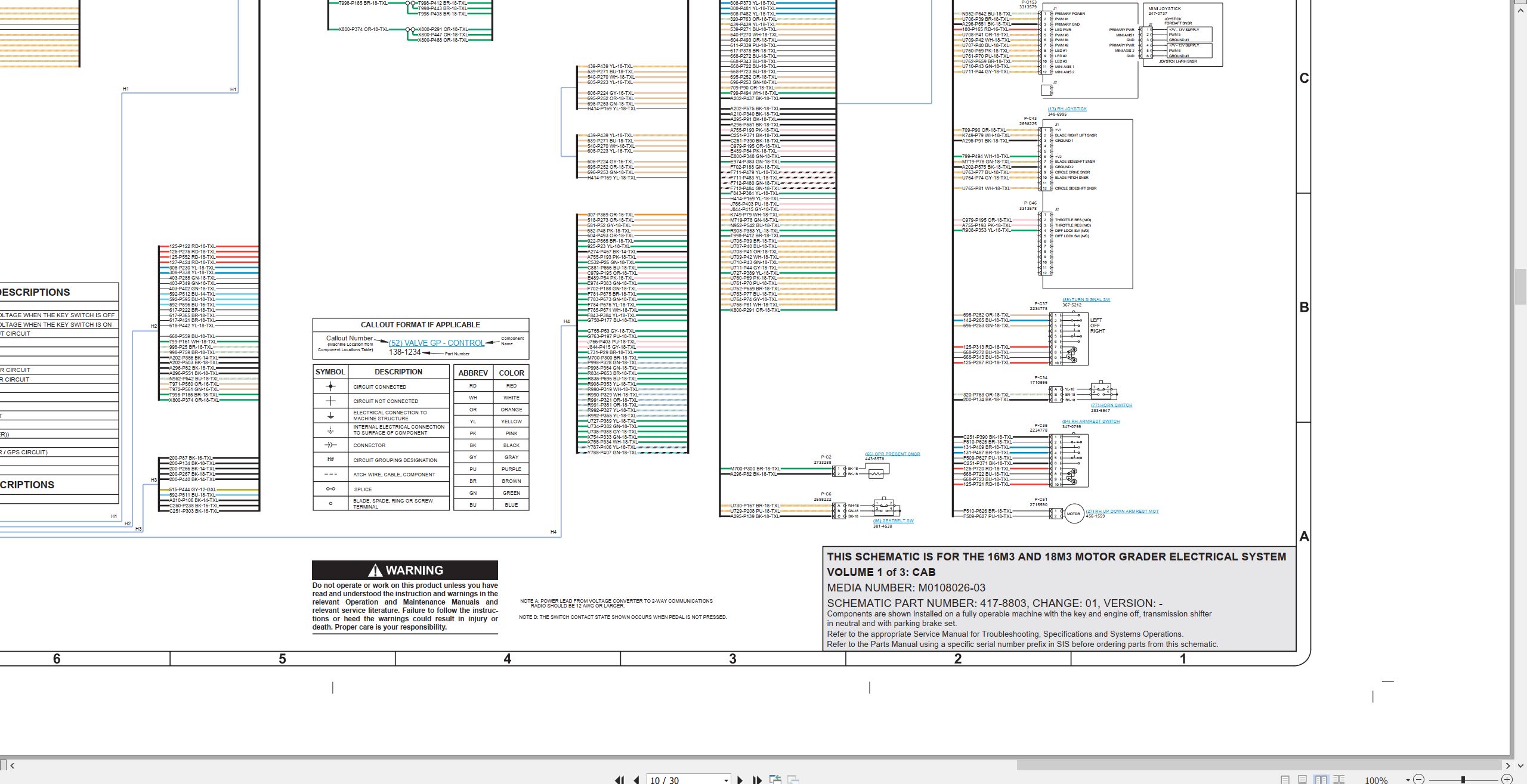 CAT Motor Grader 16M3 Electrical Hydraulic Schematic (2)