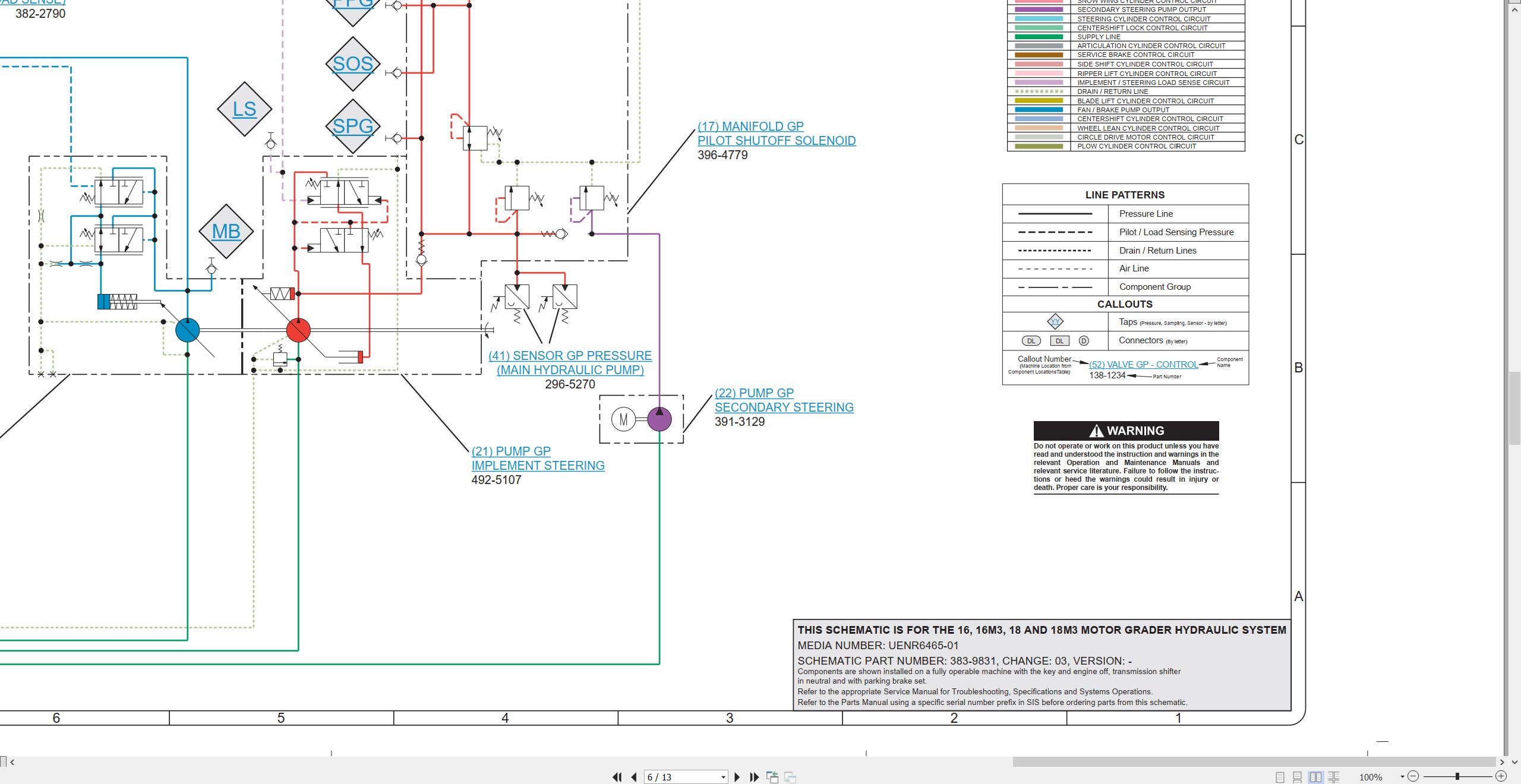 CAT Motor Grader 18 Electrical Hydraulic Schematic (3)