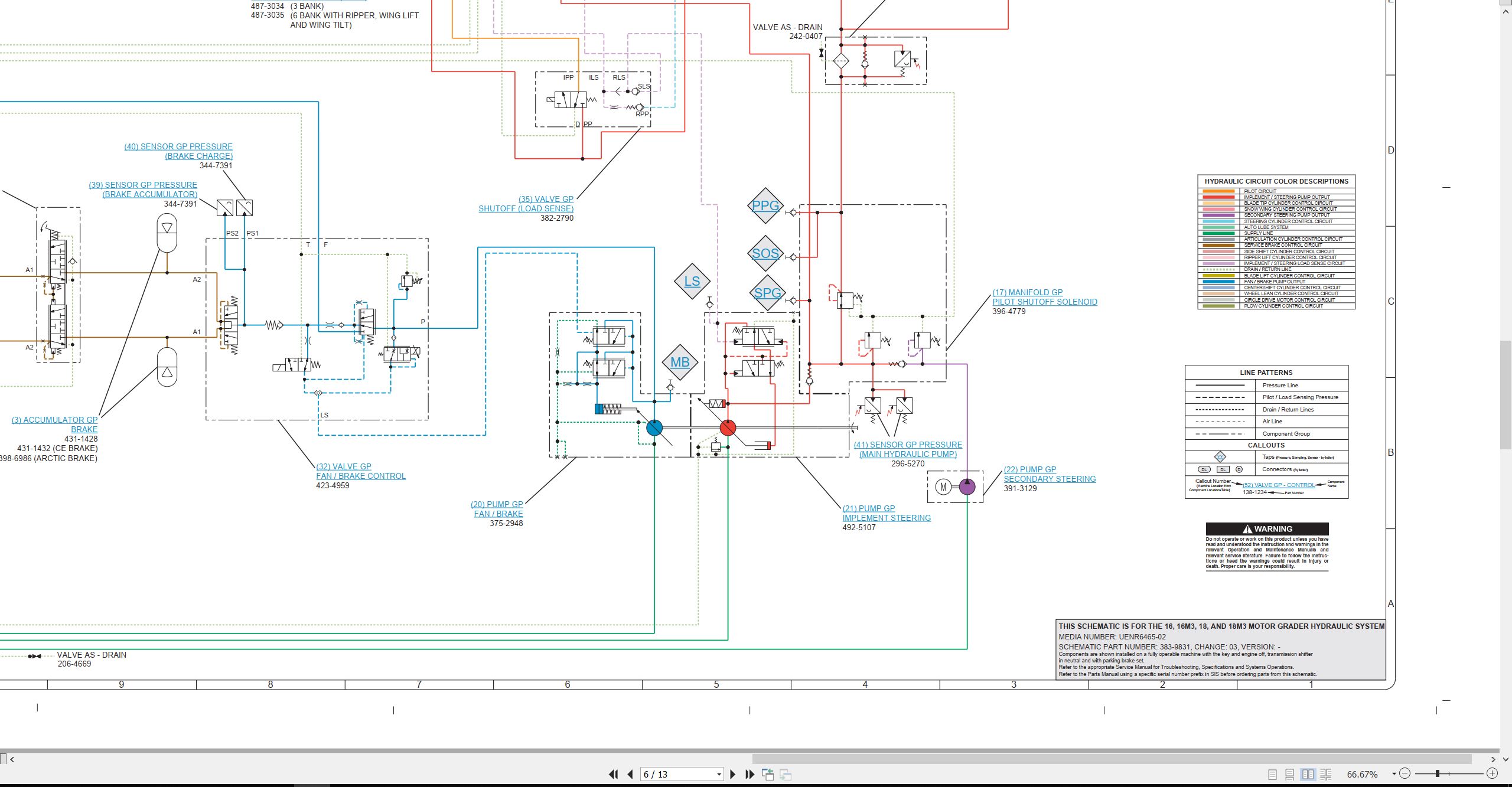 CAT Motor Grader 18M3 Electrical Hydraulic Schematic (3)