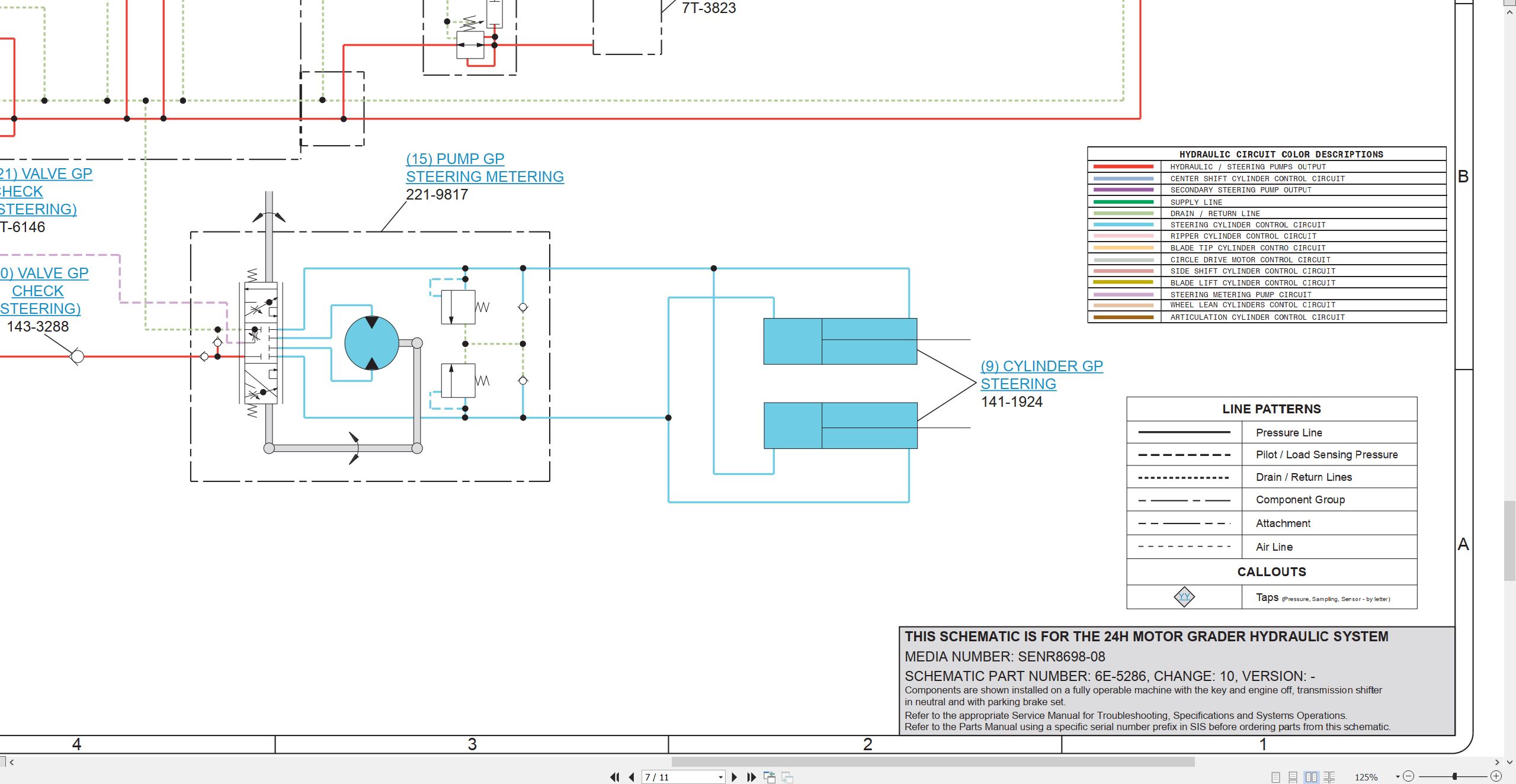 CAT Motor Grader 24H Electrical Hydraulic Schematic (3)