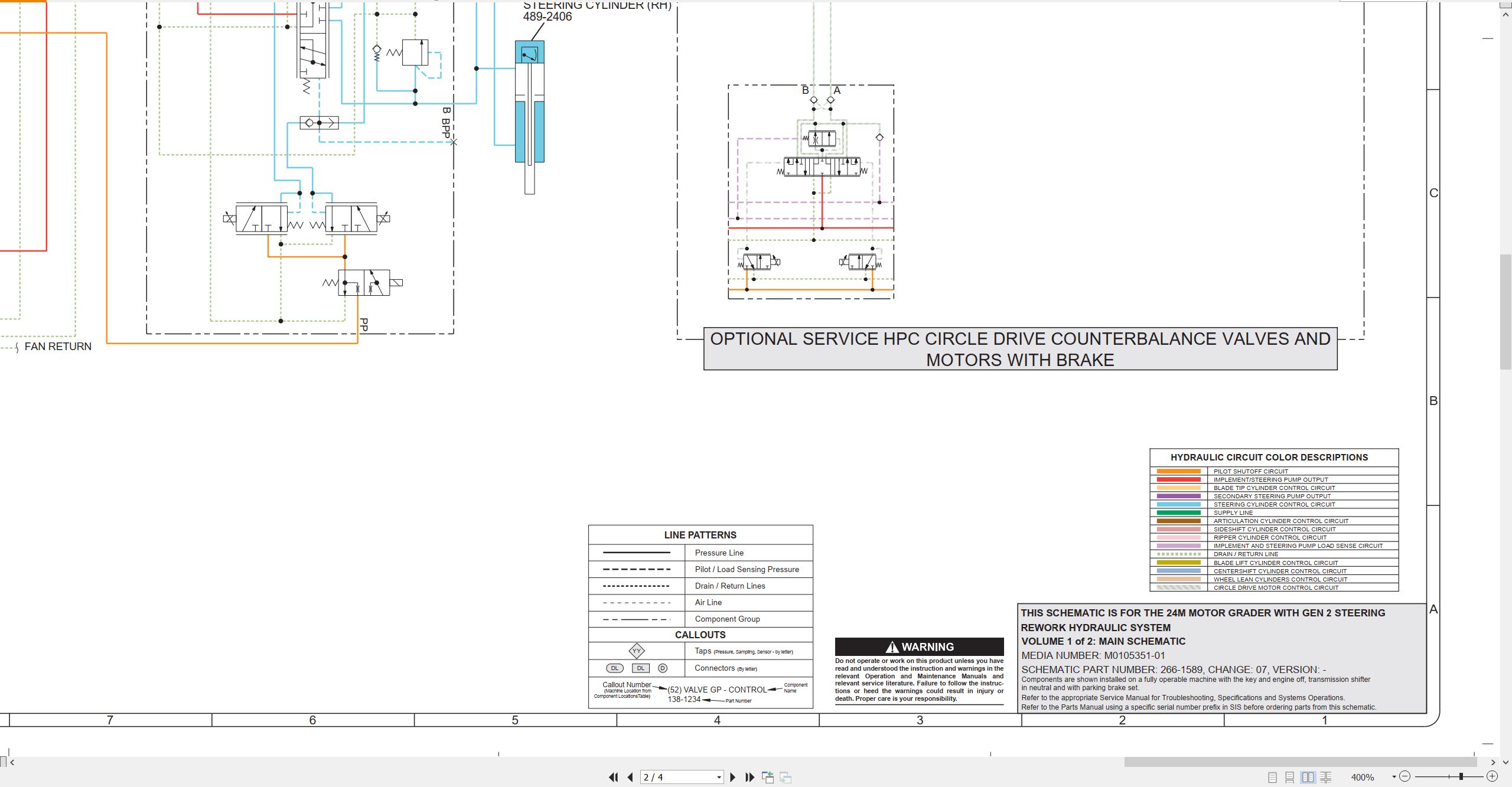 CAT Motor Grader 24M Electrical Hydraulic Schematic (3)