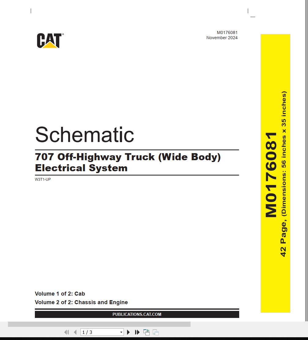 CAT Off Highway Truck 707 Electrical Hydraulic Schematic (1)