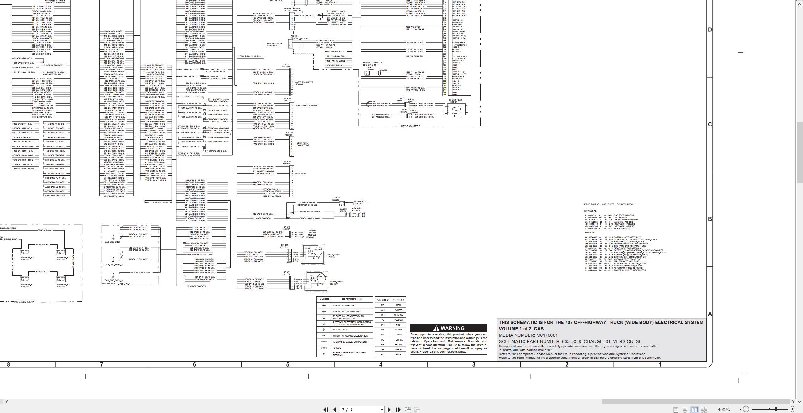 CAT Off Highway Truck 707 Electrical Hydraulic Schematic (2)